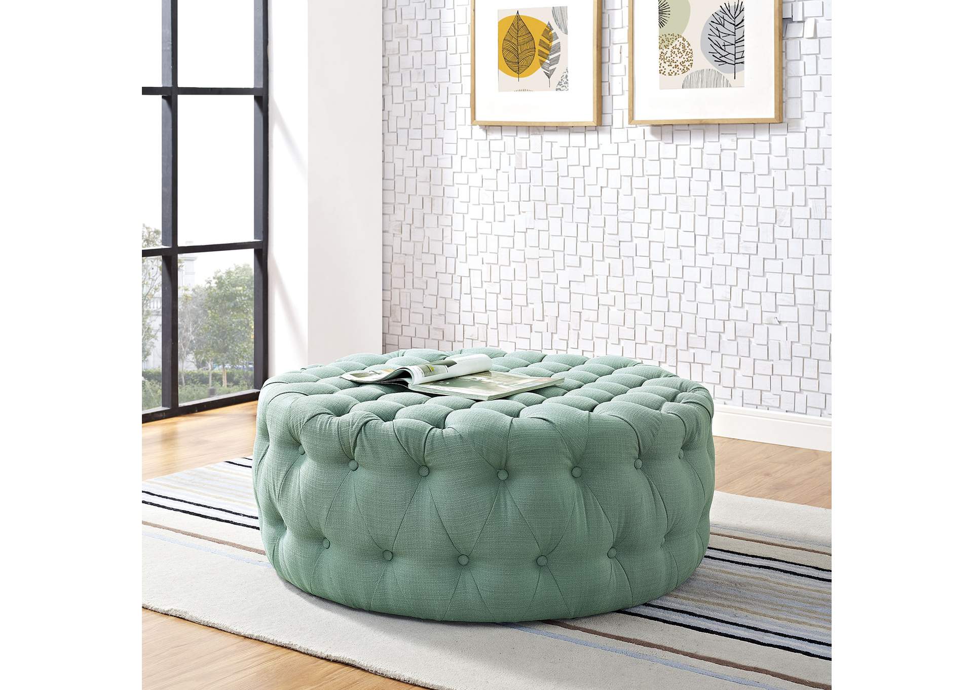 Laguna Amour Upholstered Fabric Ottoman,Modway