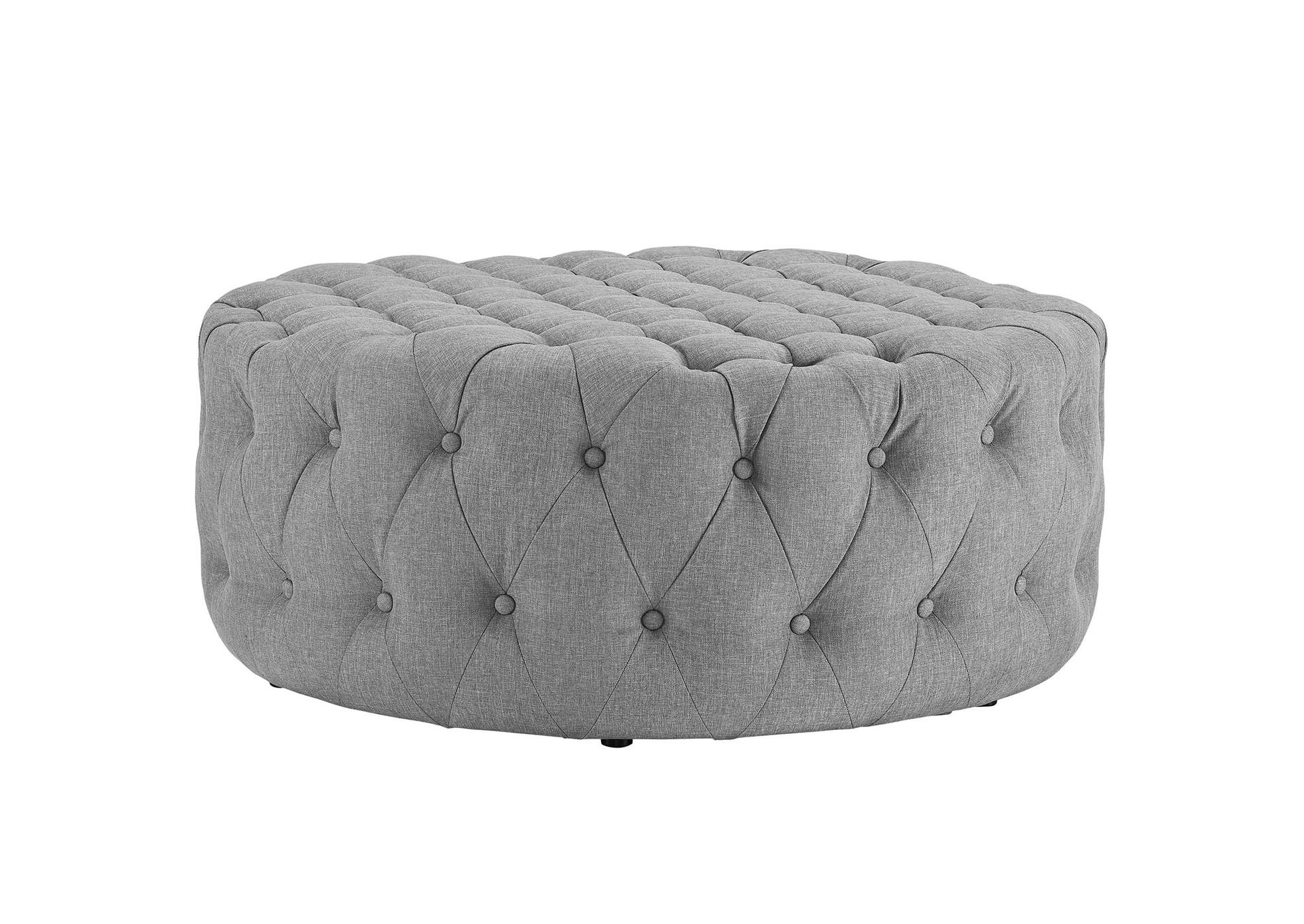 Light Gray Amour Upholstered Fabric Ottoman,Modway