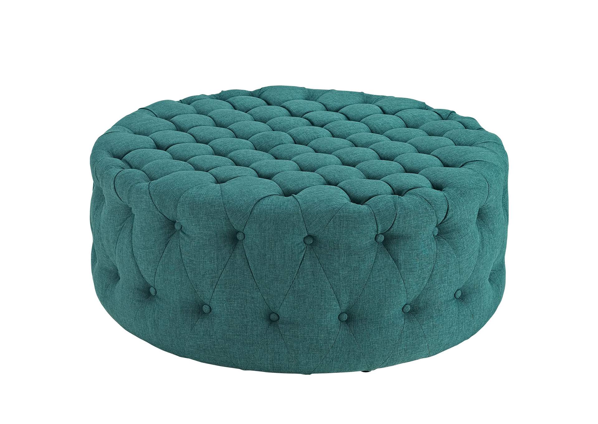 Teal Amour Upholstered Fabric Ottoman,Modway