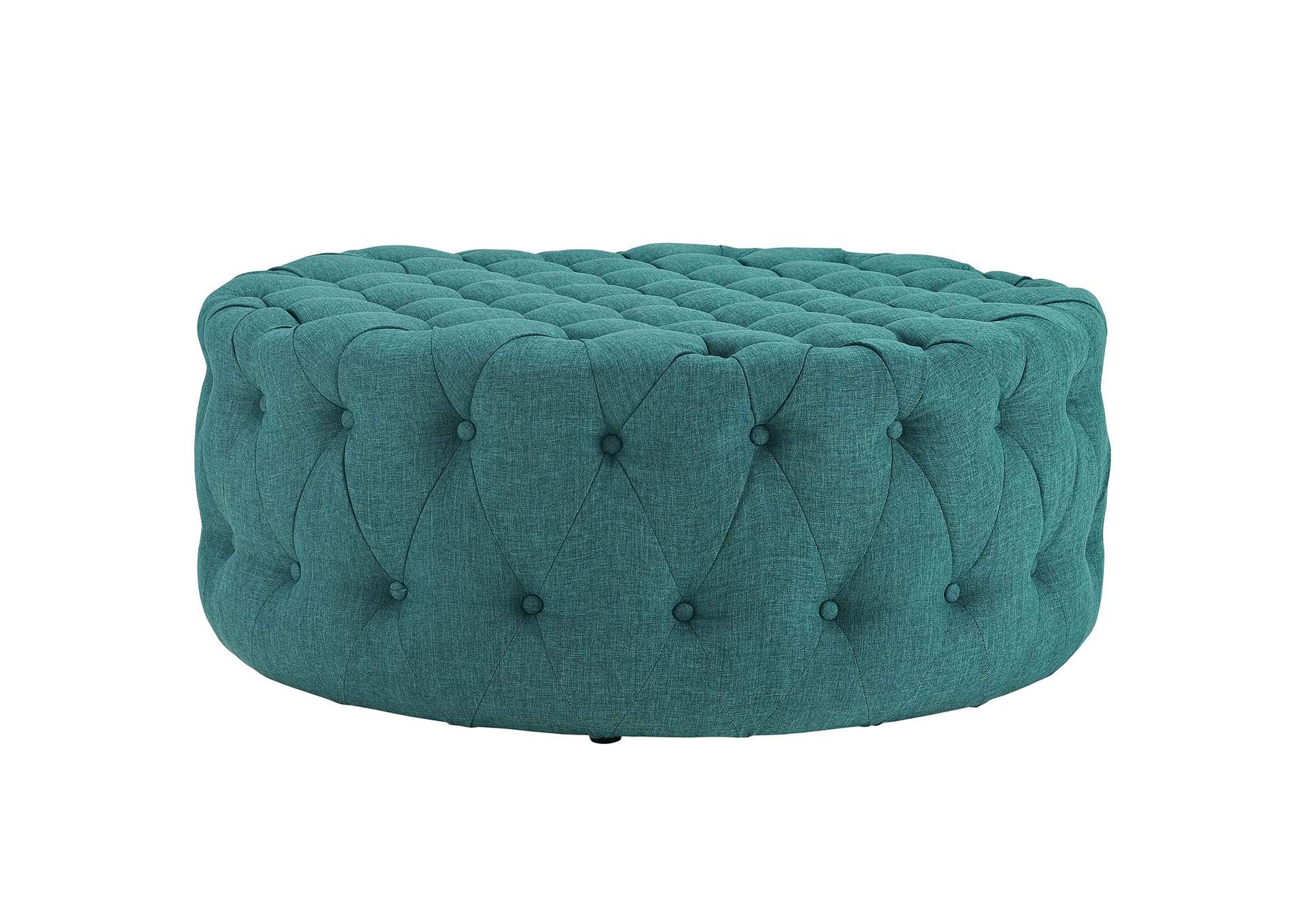 Teal Amour Upholstered Fabric Ottoman,Modway