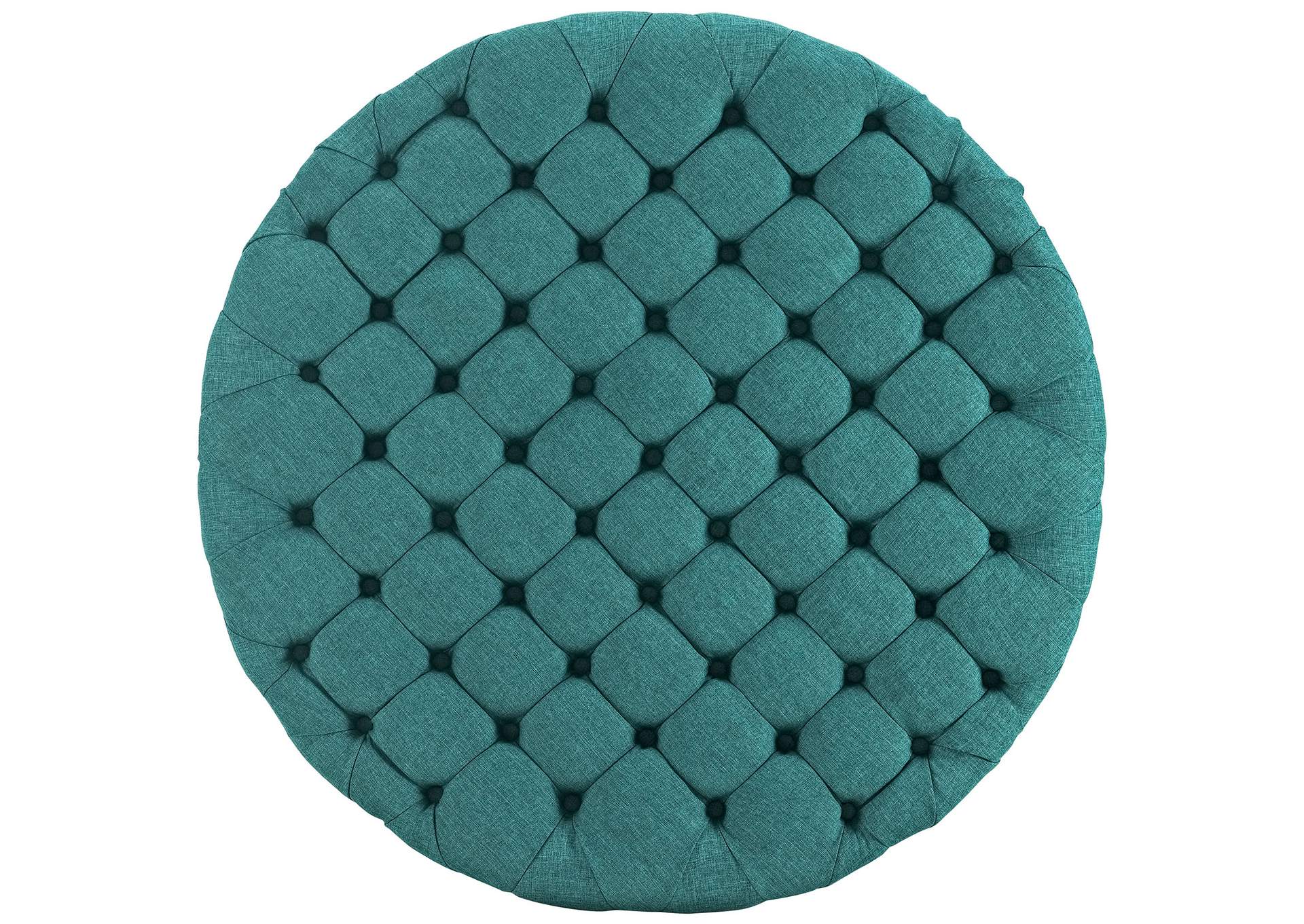 Teal Amour Upholstered Fabric Ottoman,Modway