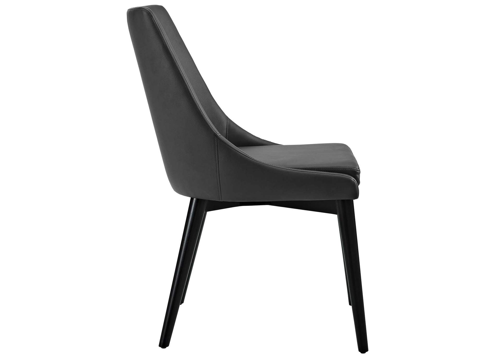 Black Viscount Vinyl Dining Chair,Modway