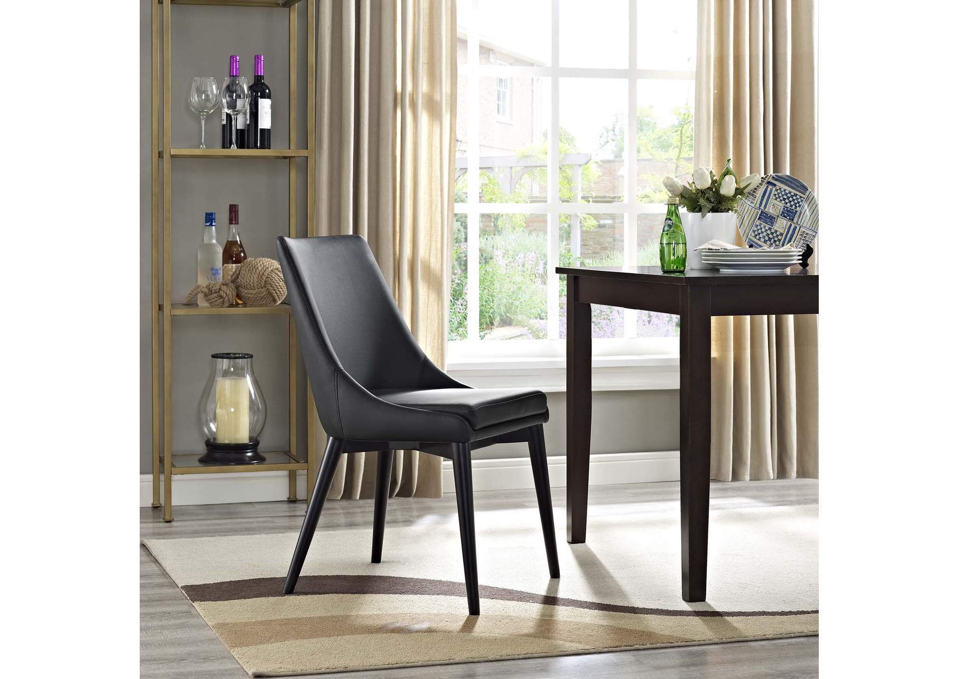 Black Viscount Vinyl Dining Chair,Modway