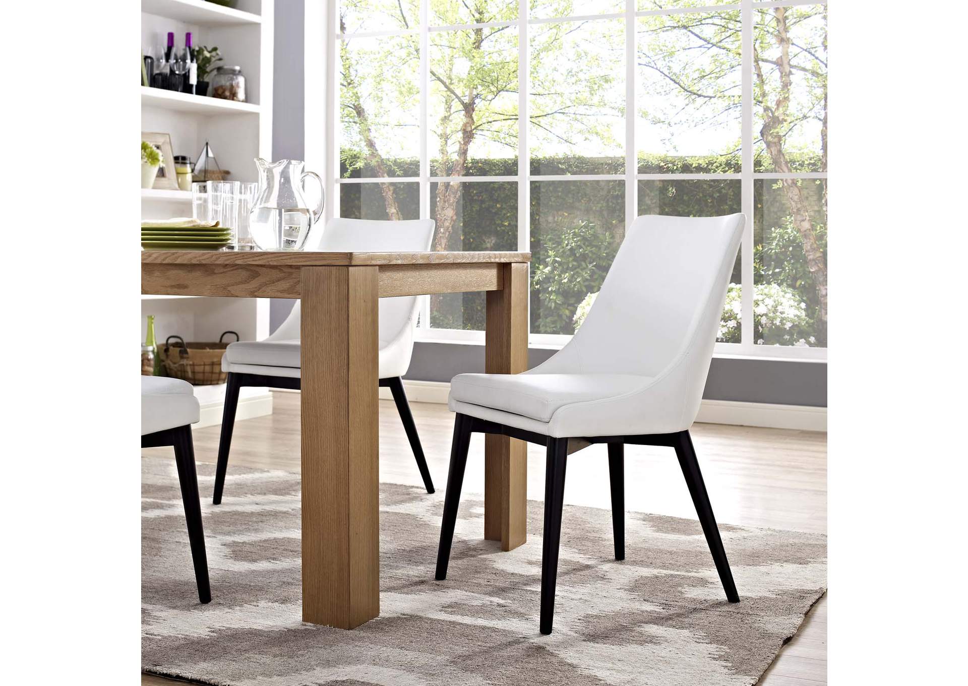 White Viscount Vinyl Dining Chair,Modway