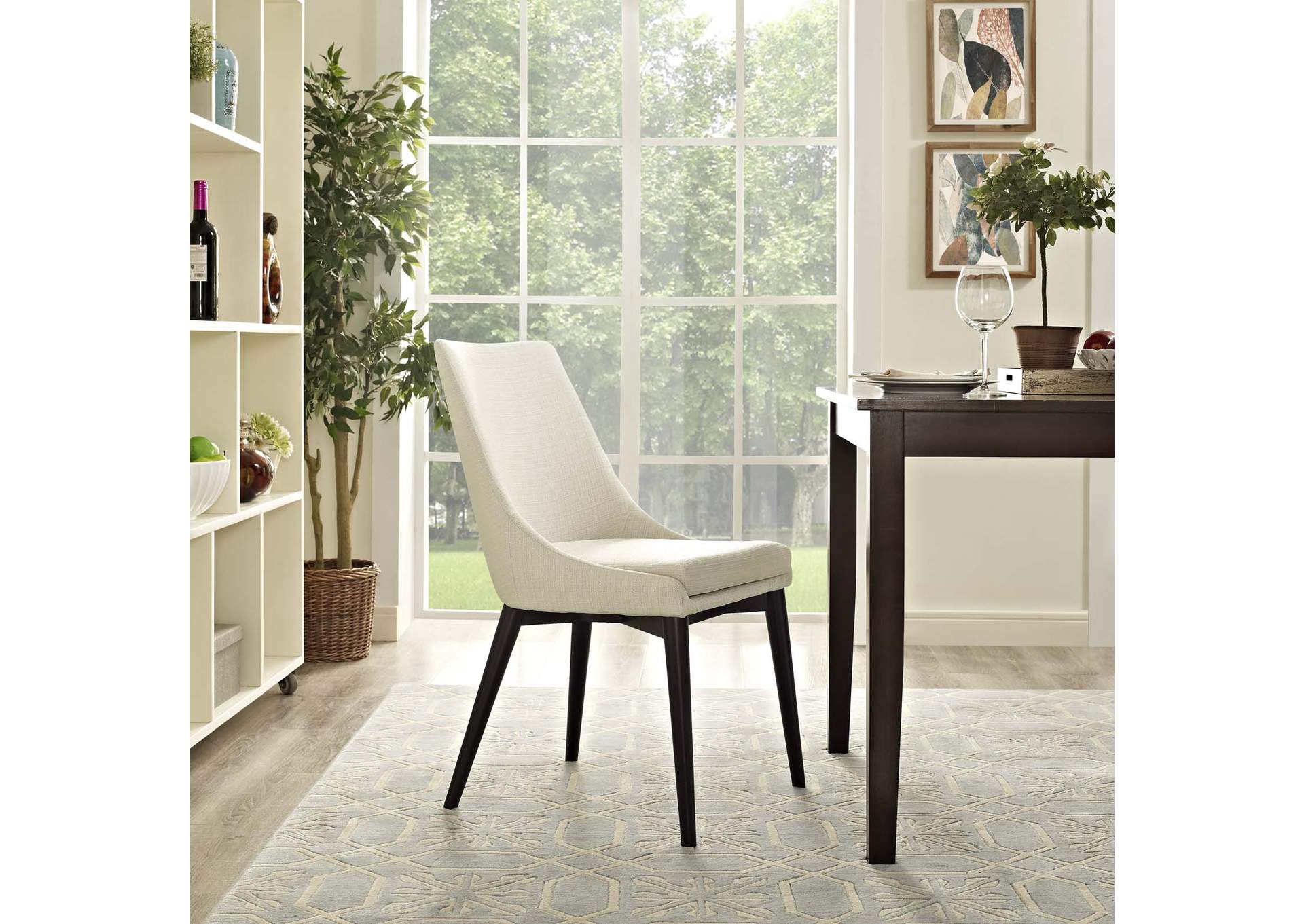 Beige Viscount Fabric Dining Chair,Modway