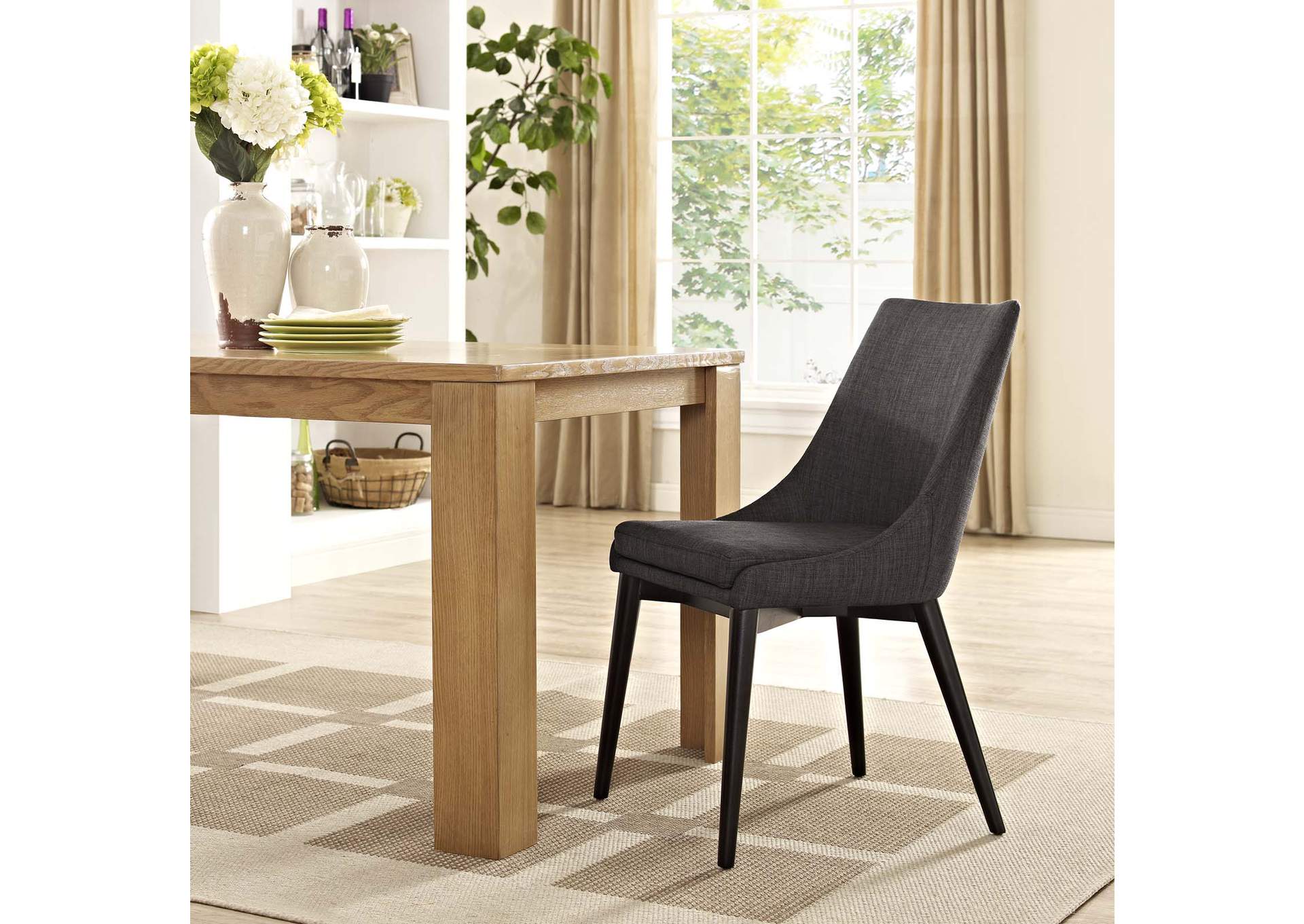 Viscount Brown Fabric Dining Chair,Modway