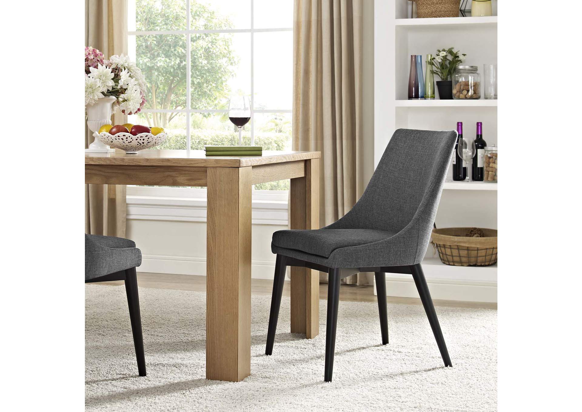 Gray Viscount Fabric Dining Chair,Modway