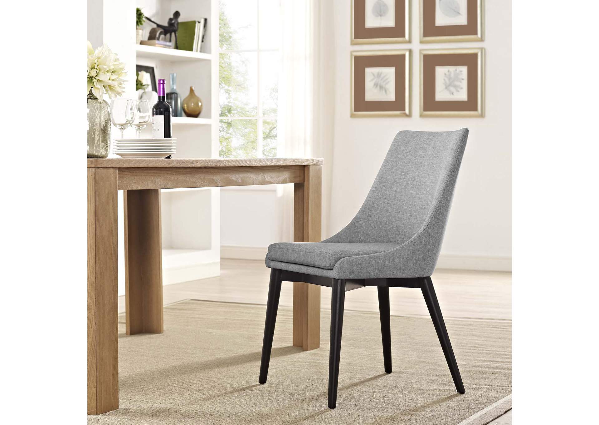 Light Gray Viscount Fabric Dining Chair,Modway