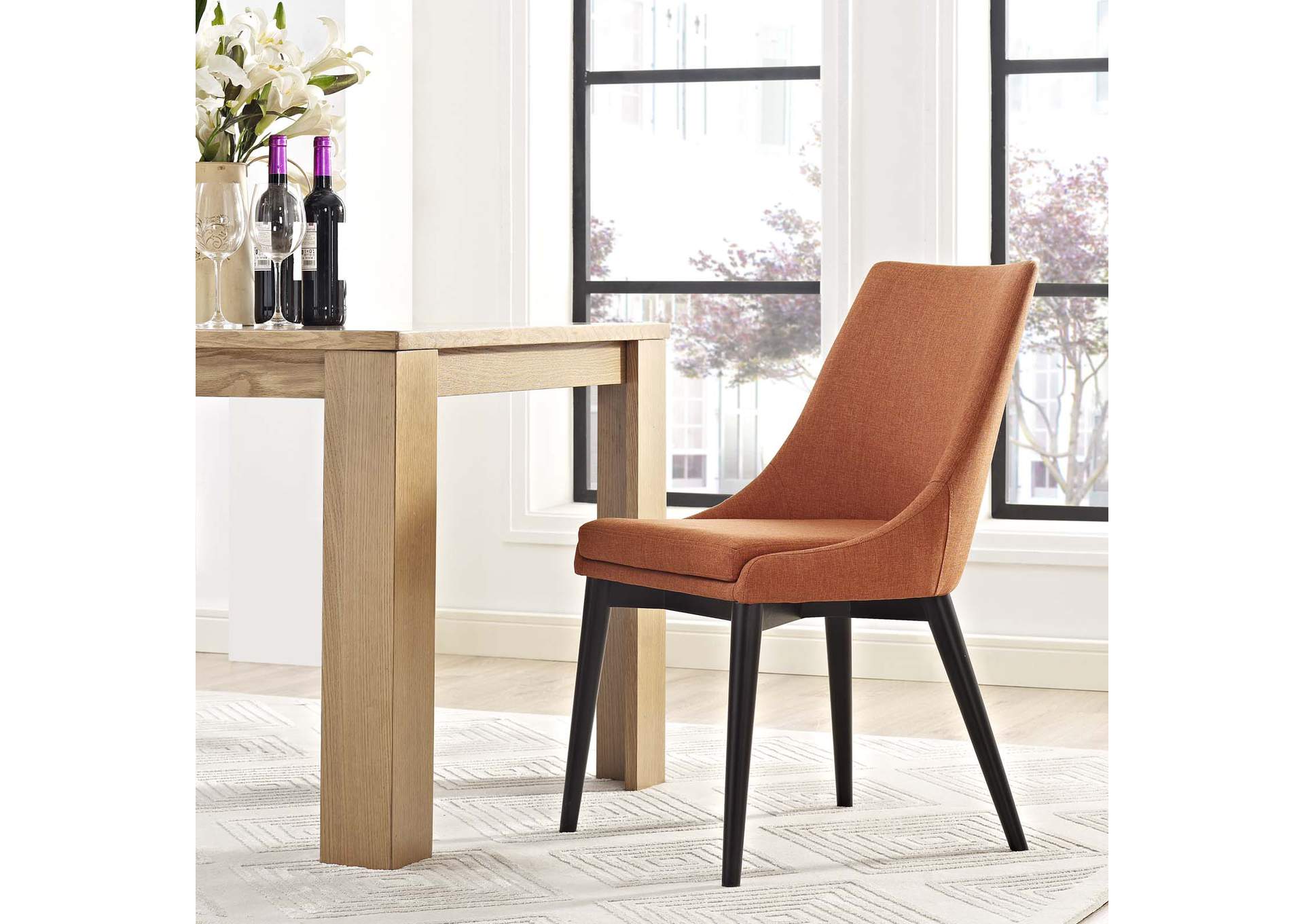 Orange Viscount Fabric Dining Chair,Modway