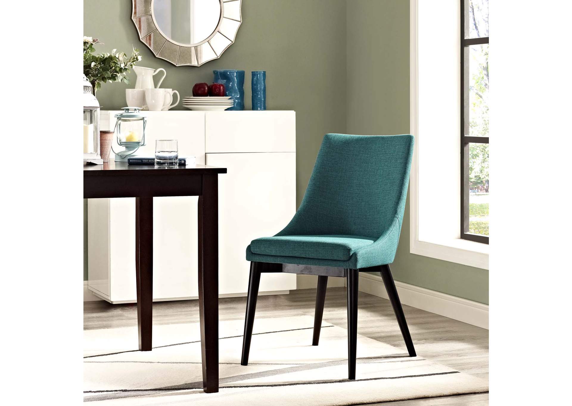 Teal Viscount Fabric Dining Chair,Modway