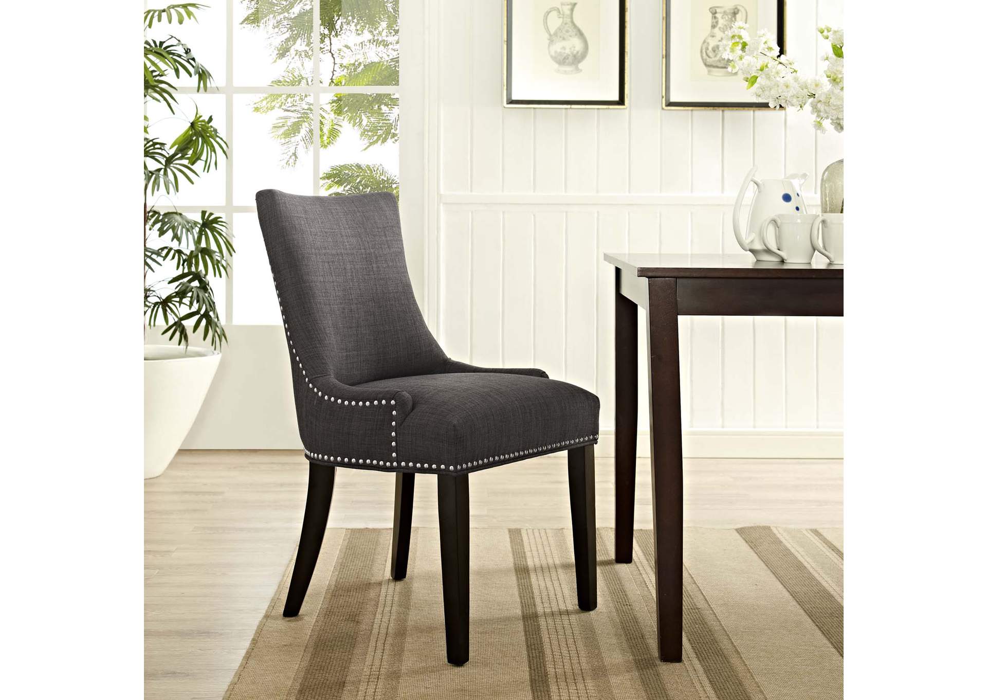 Brown Marquis Fabric Dining Chair,Modway