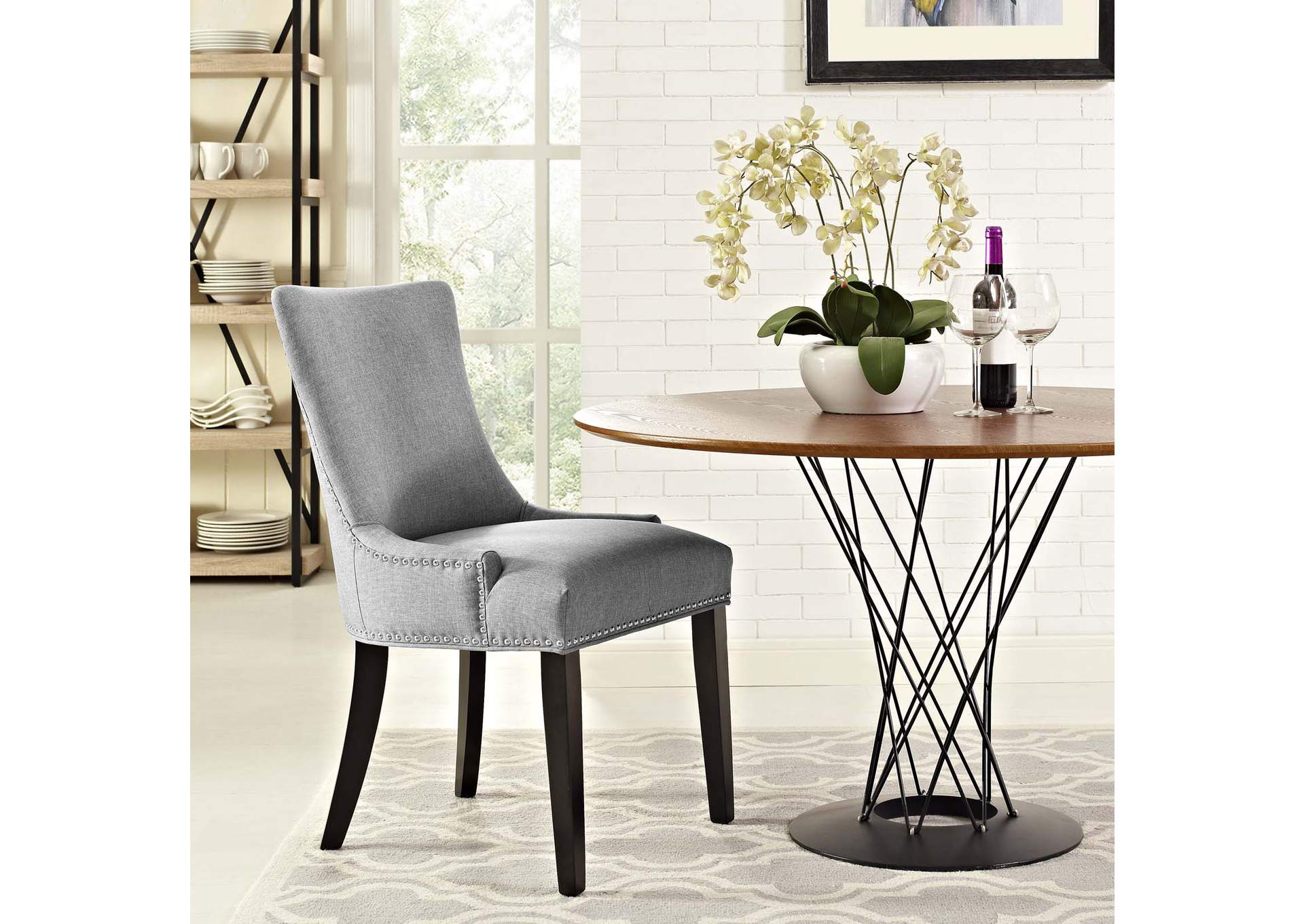 Light Gray Marquis Fabric Dining Chair,Modway