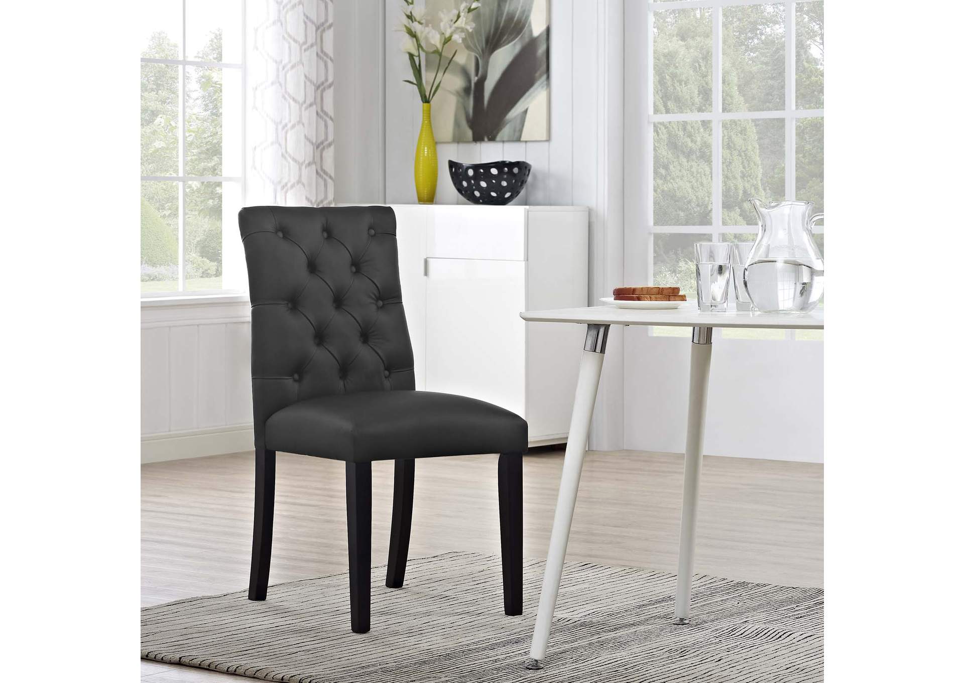 Duchess Black Vinyl Dining Chair,Modway