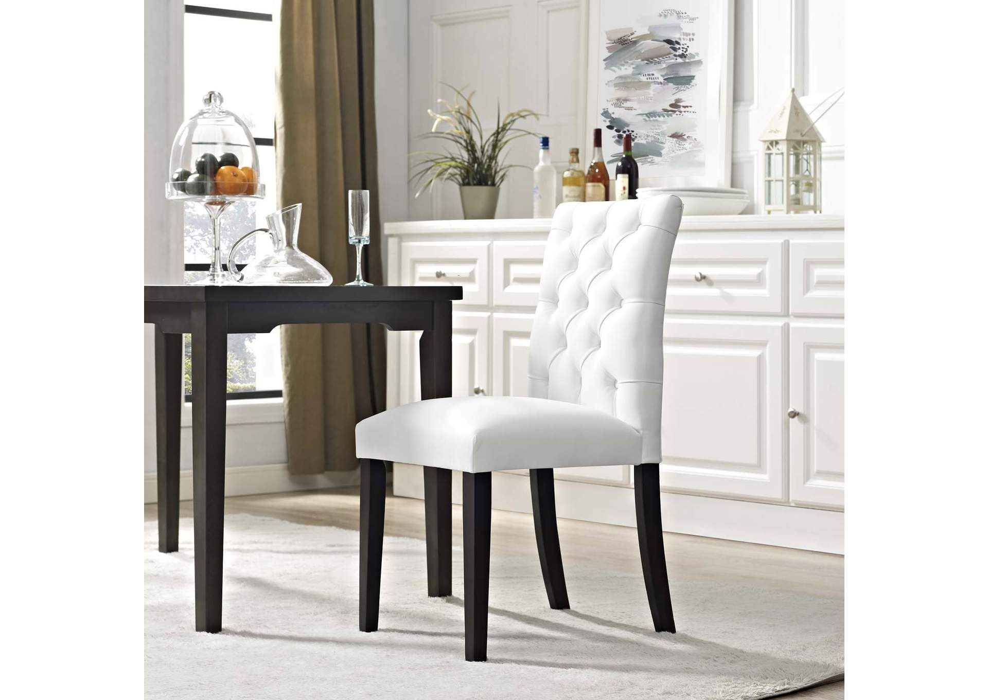 White Duchess Vinyl Dining Chair,Modway