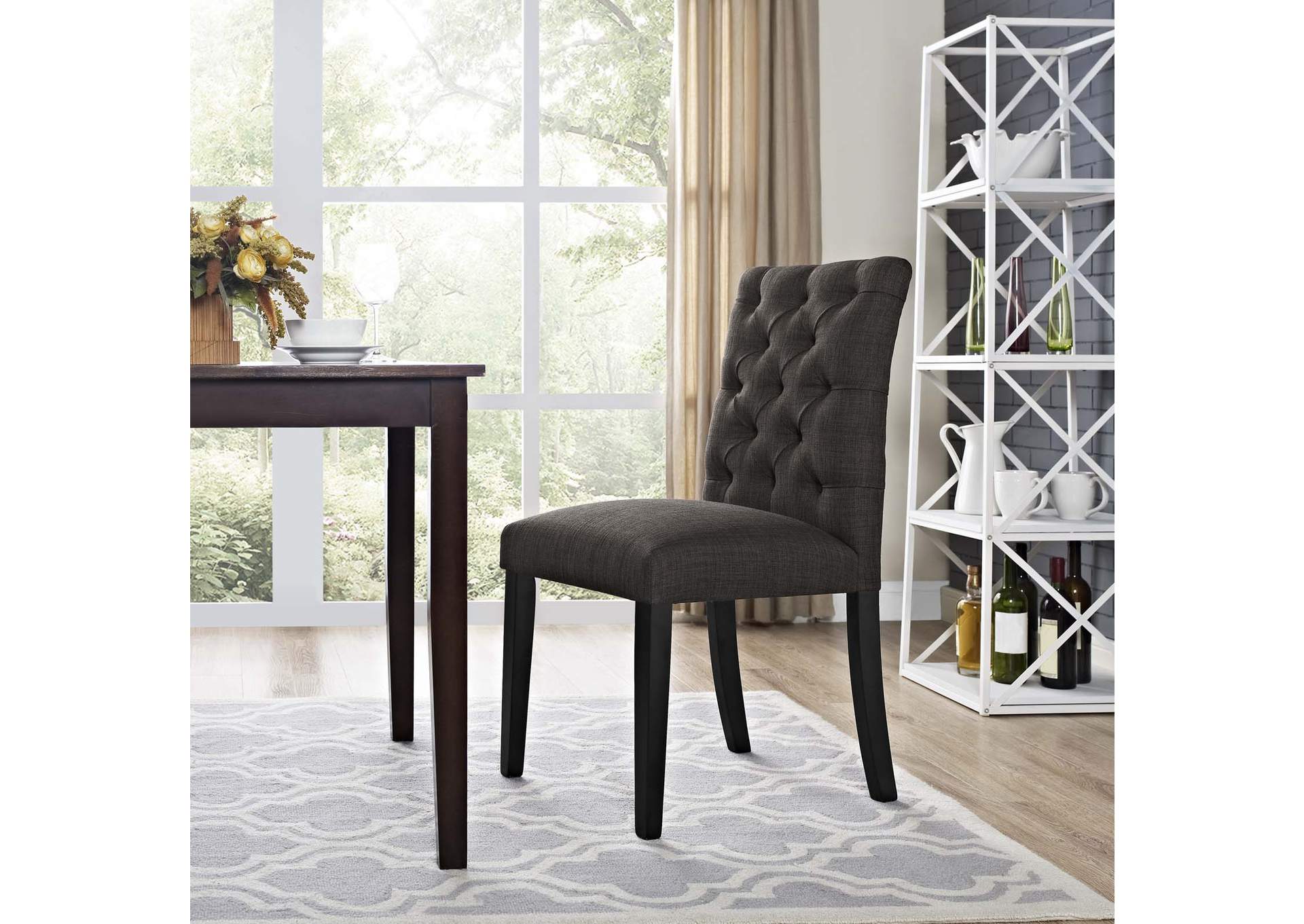 Brown Duchess Fabric Dining Chair,Modway