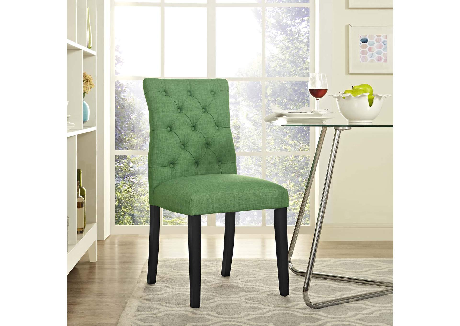 Kelly Green Duchess Fabric Dining Chair,Modway