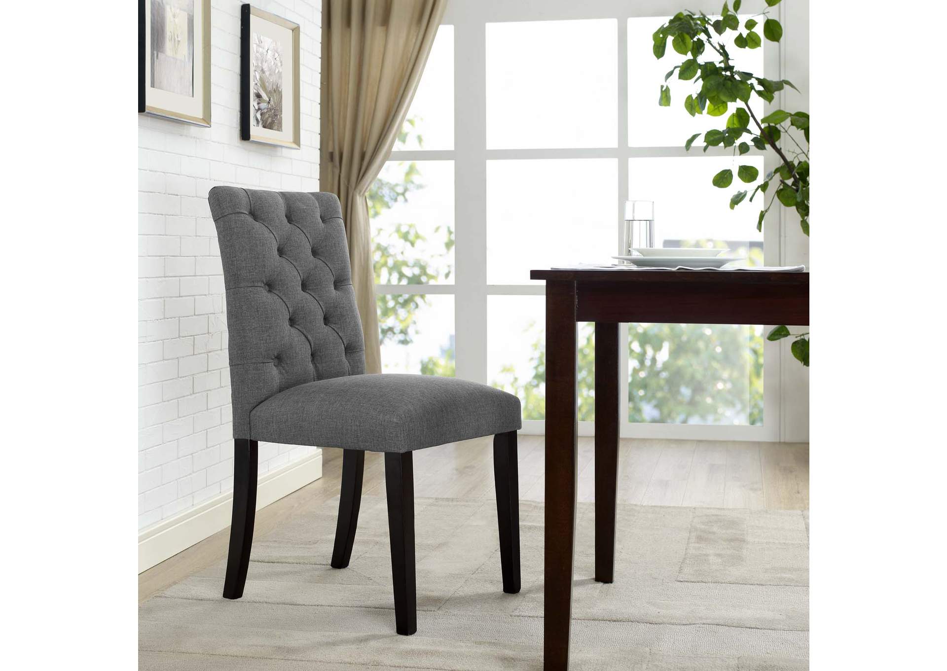 Gray Duchess Fabric Dining Chair,Modway