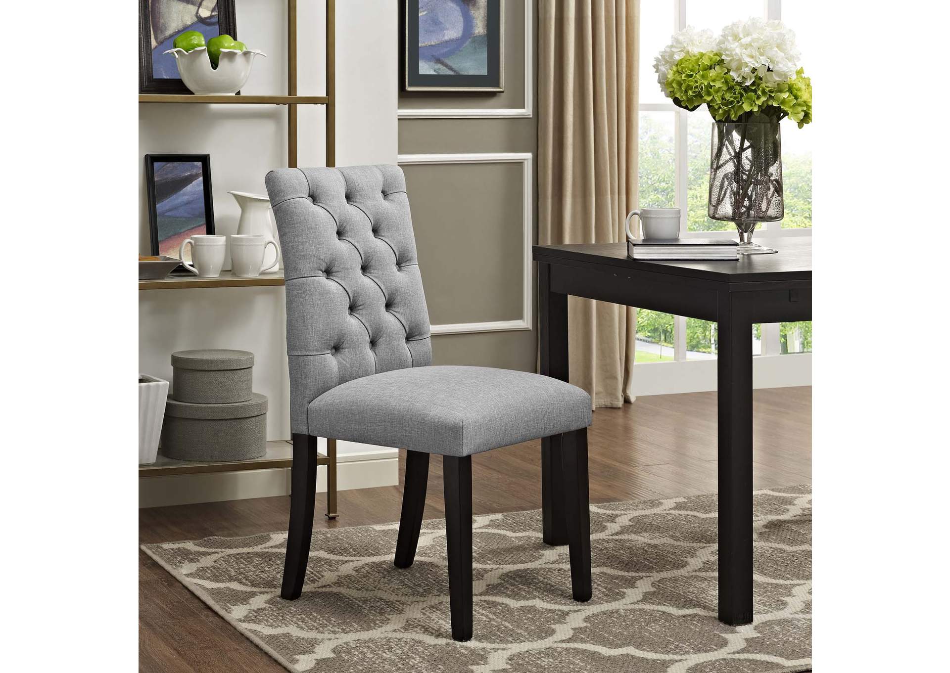 Light Gray Duchess Fabric Dining Chair,Modway