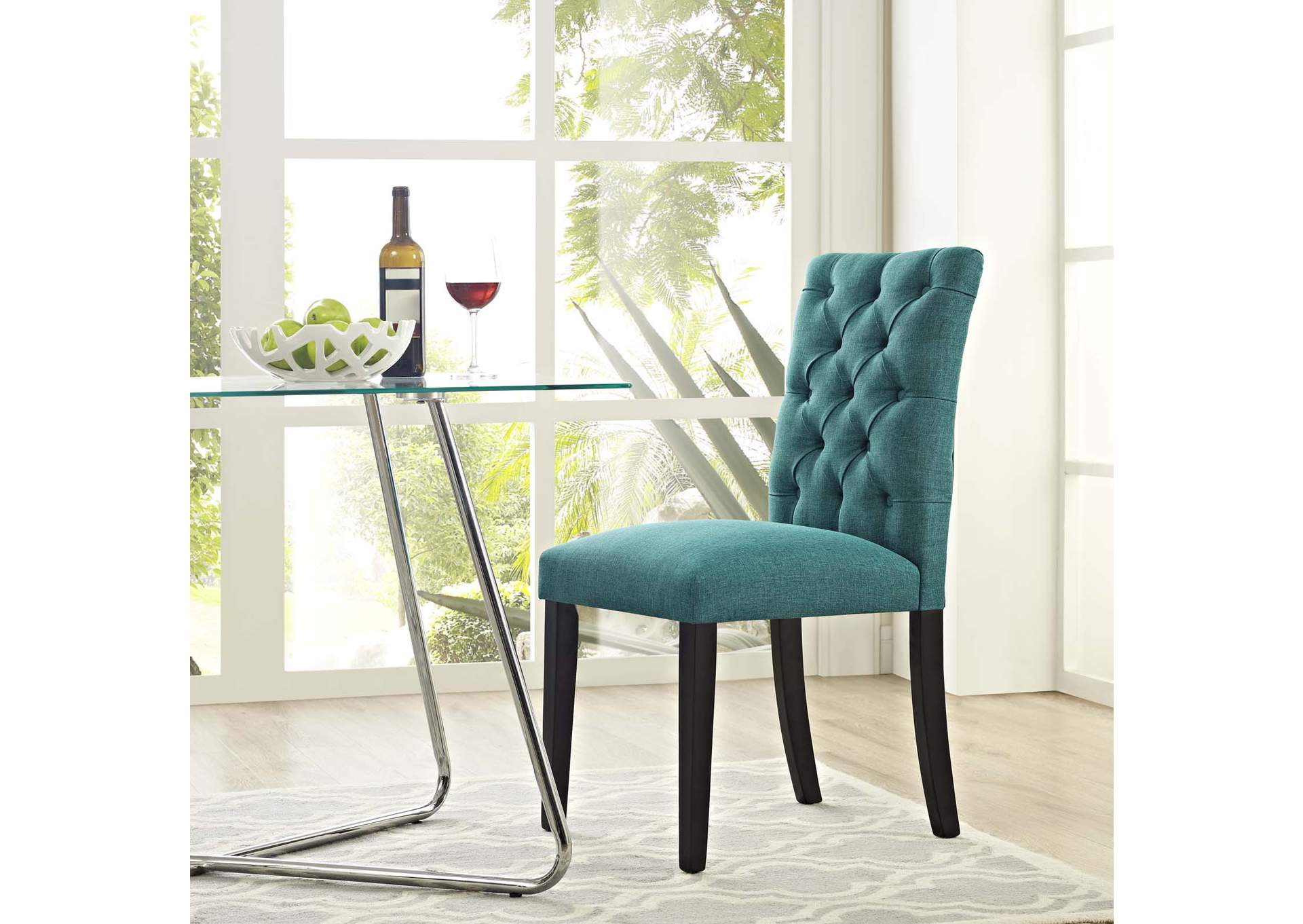 Teal Duchess Fabric Dining Chair,Modway