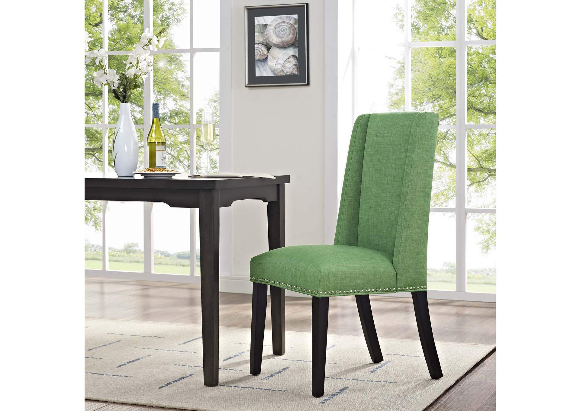 Kelly Green Baron Fabric Dining Chair,Modway