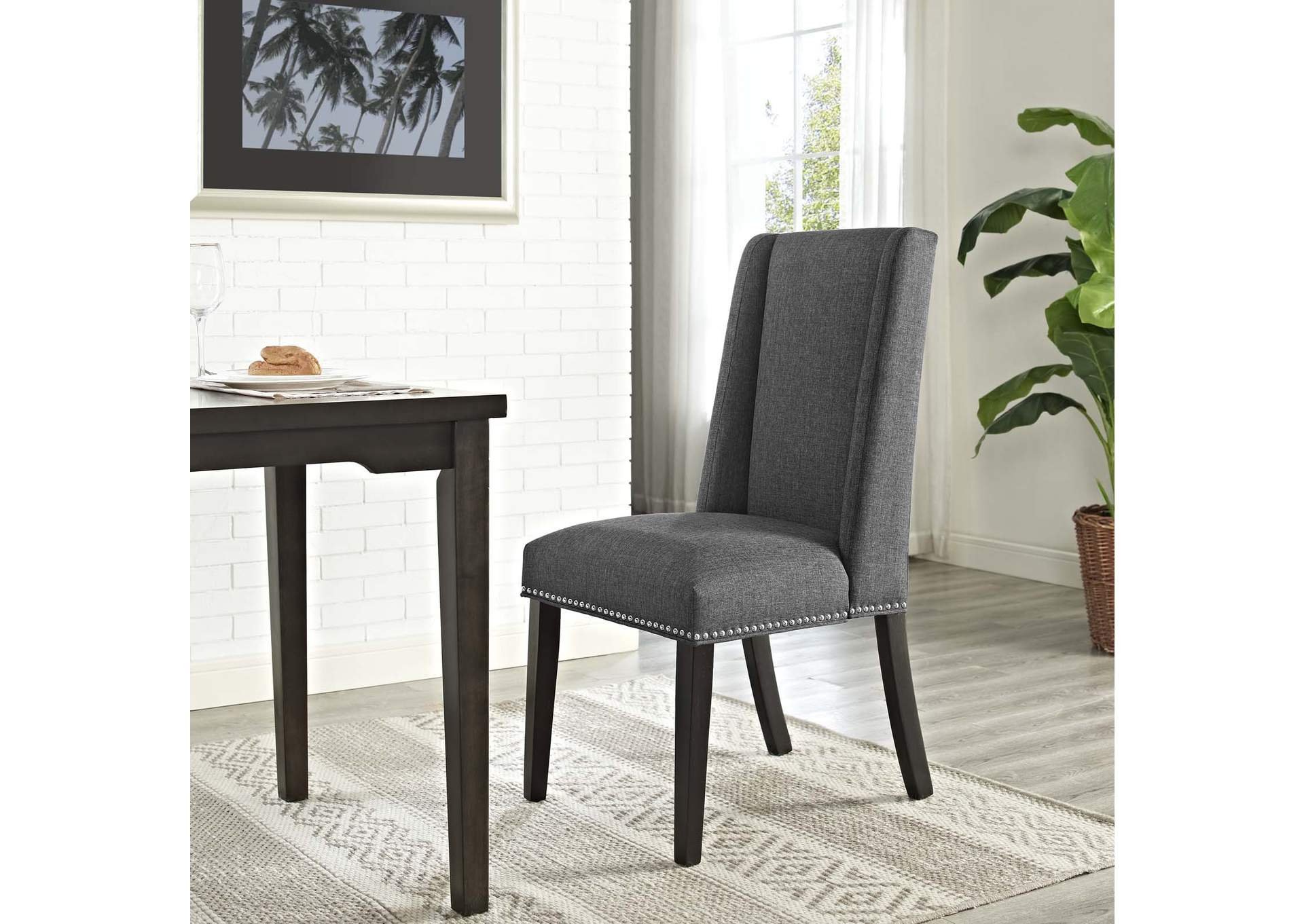 Gray Baron Fabric Dining Chair,Modway