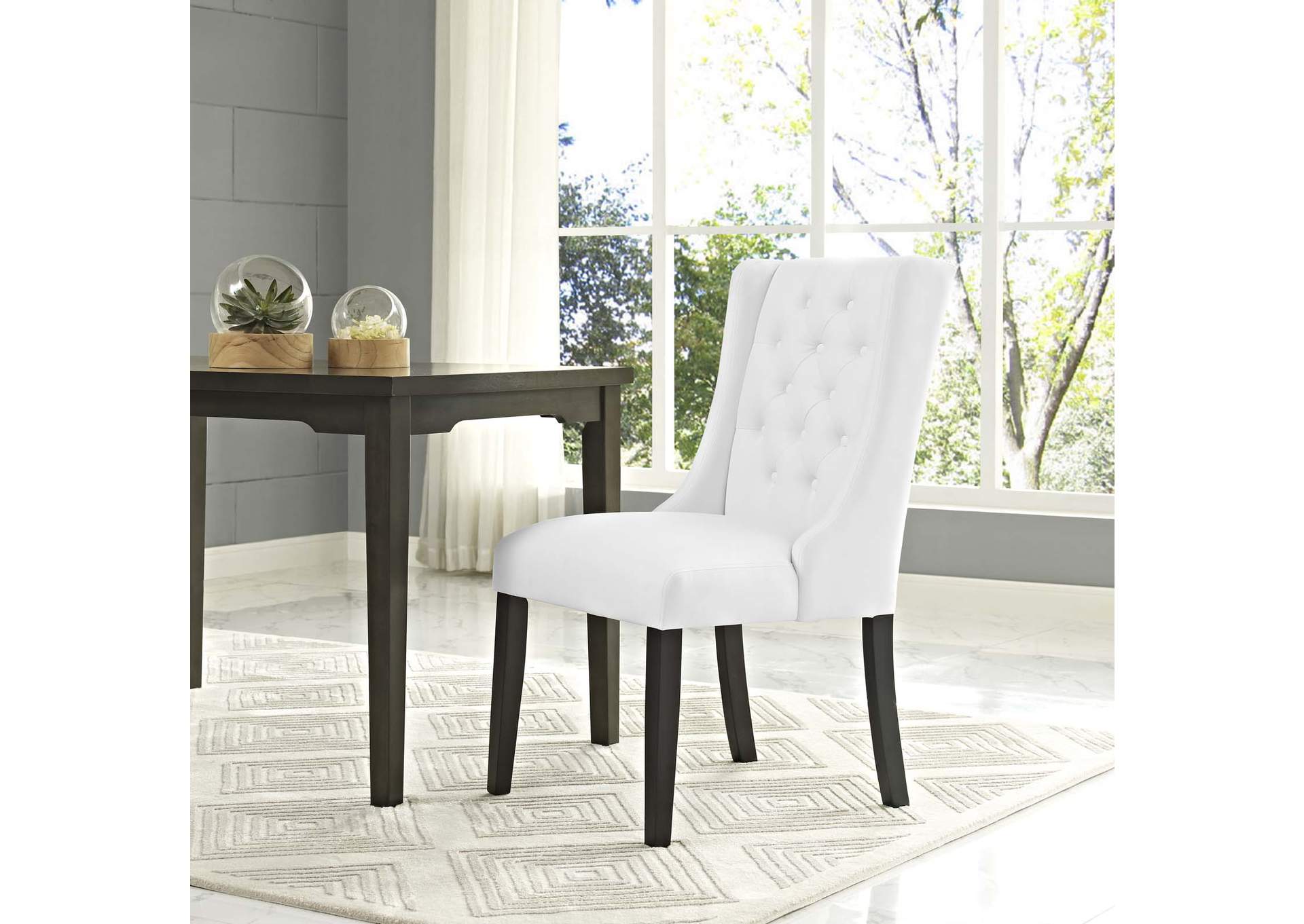 White Baronet Vinyl Dining Chair,Modway