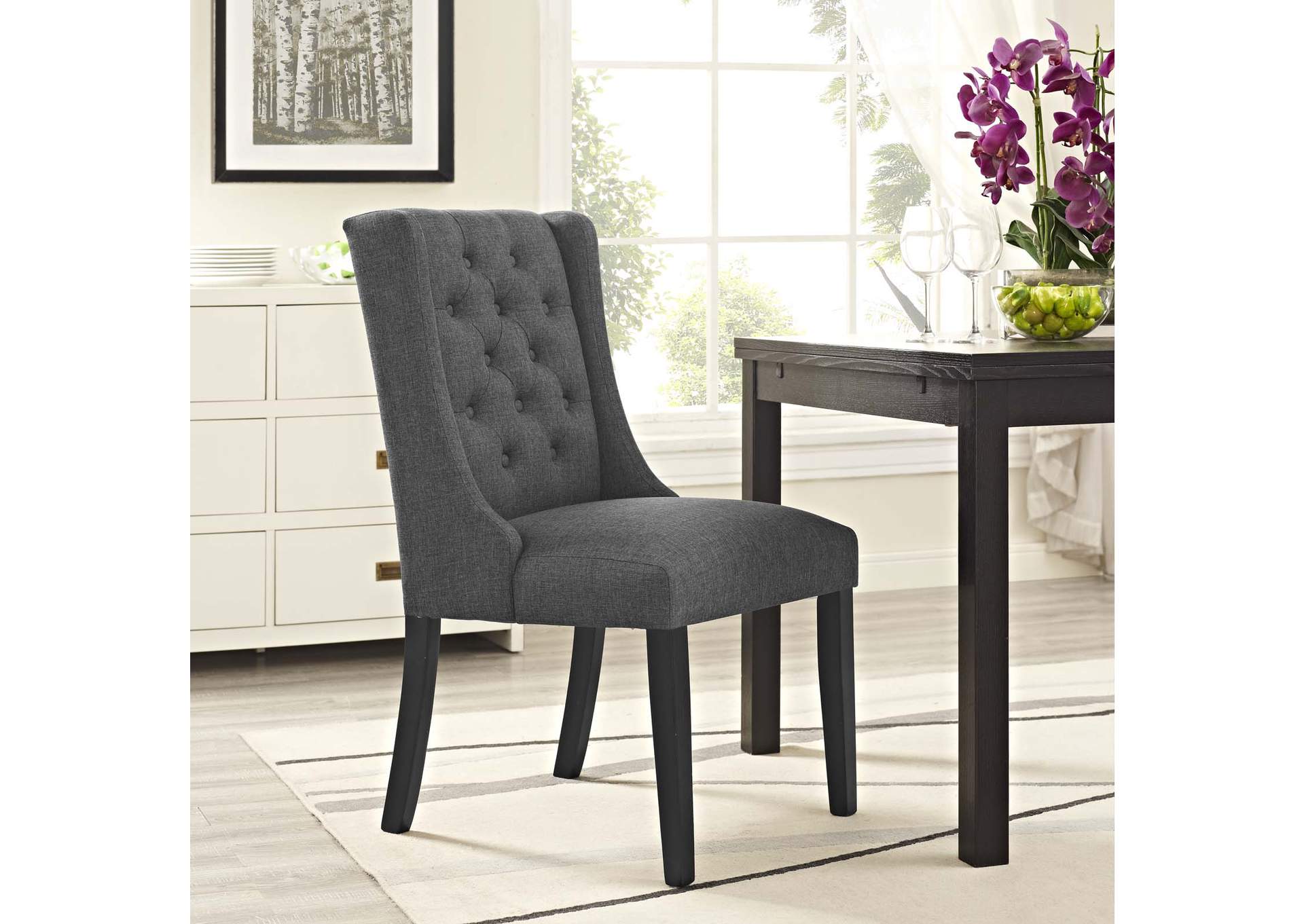 Gray Baronet Fabric Dining Chair,Modway