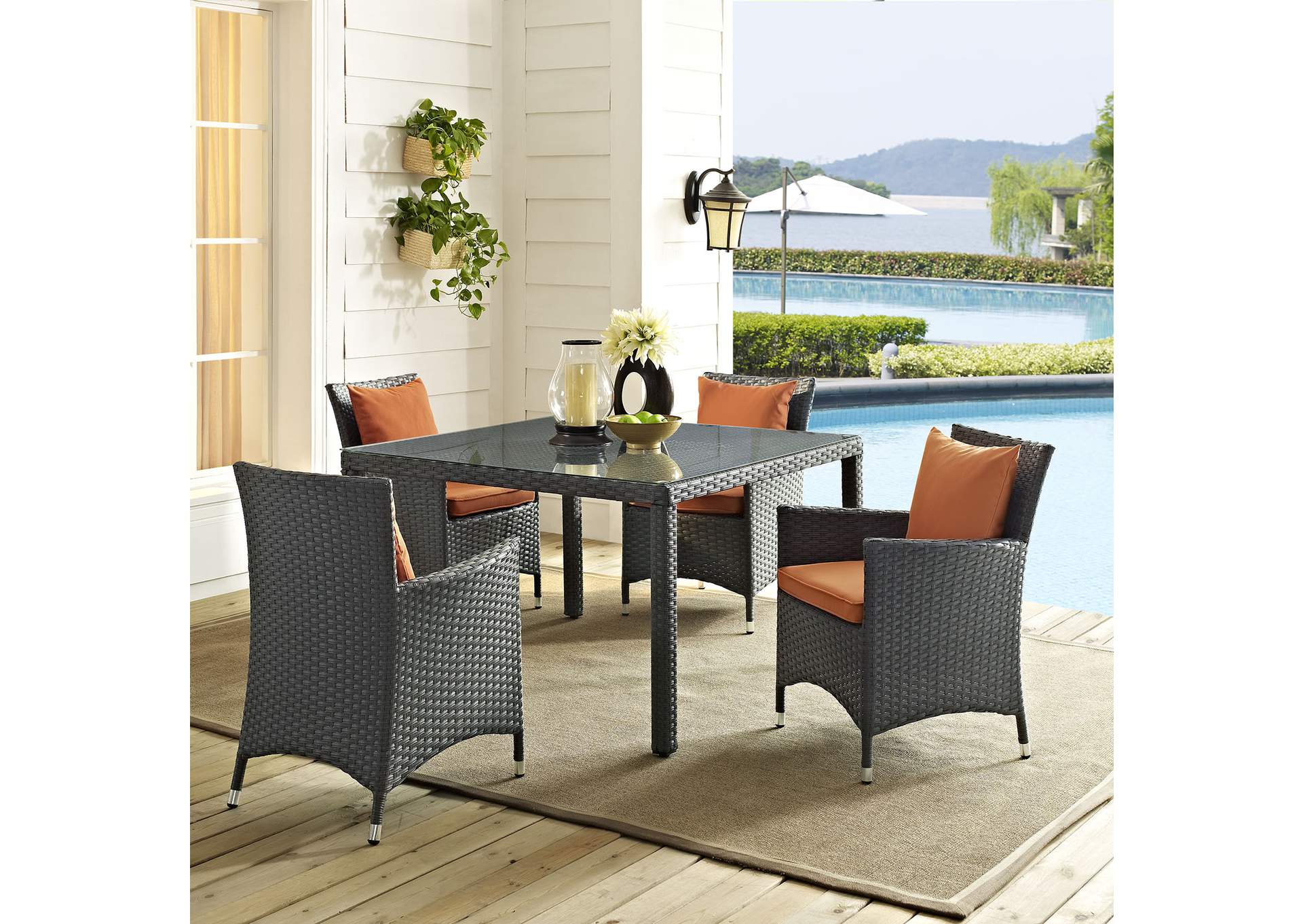 Canvas Tuscan Sojourn 4 Piece Outdoor Patio Sunbrella,Modway