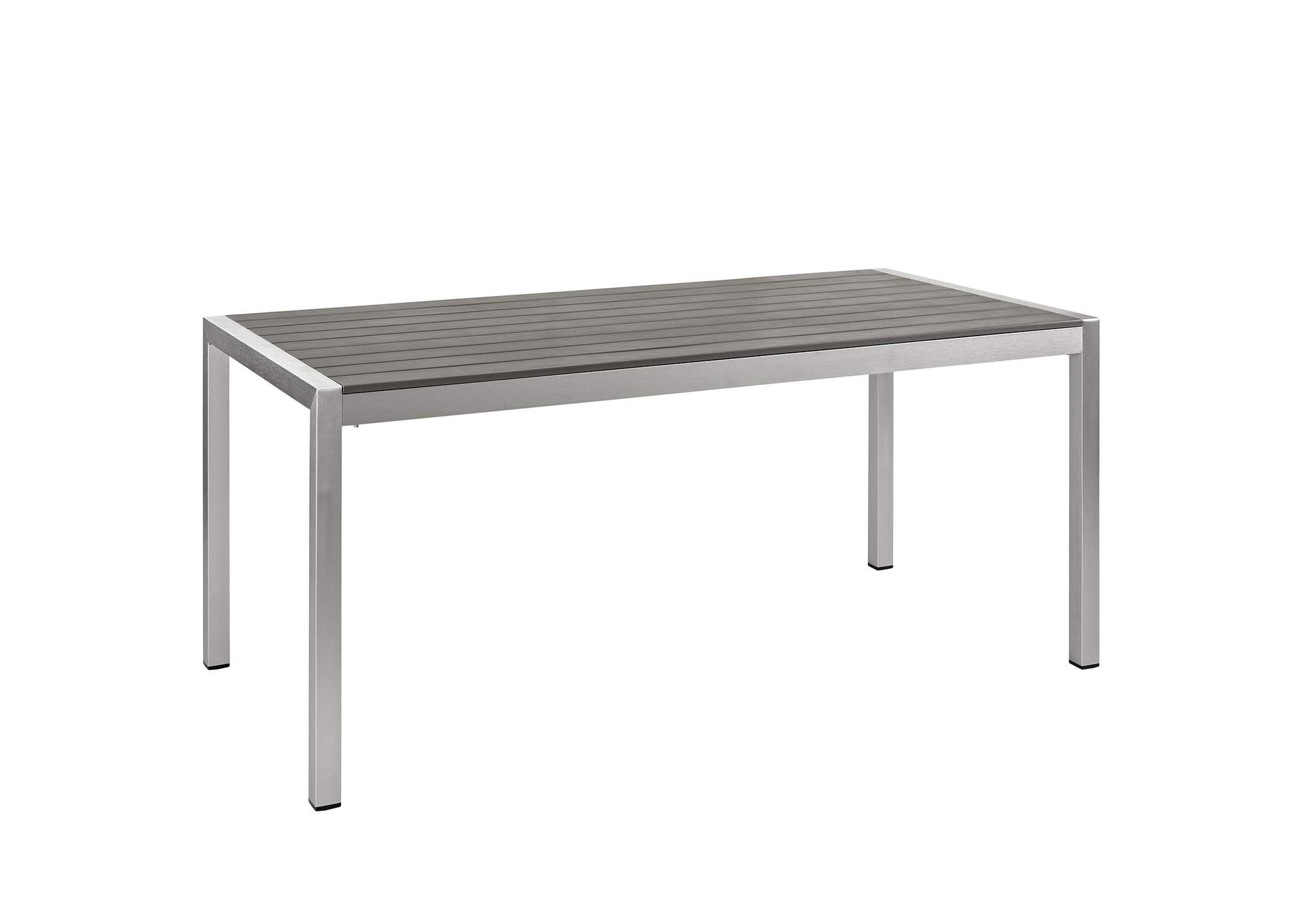 Silver Gray Shore Outdoor Patio Aluminum Dining Table,Modway