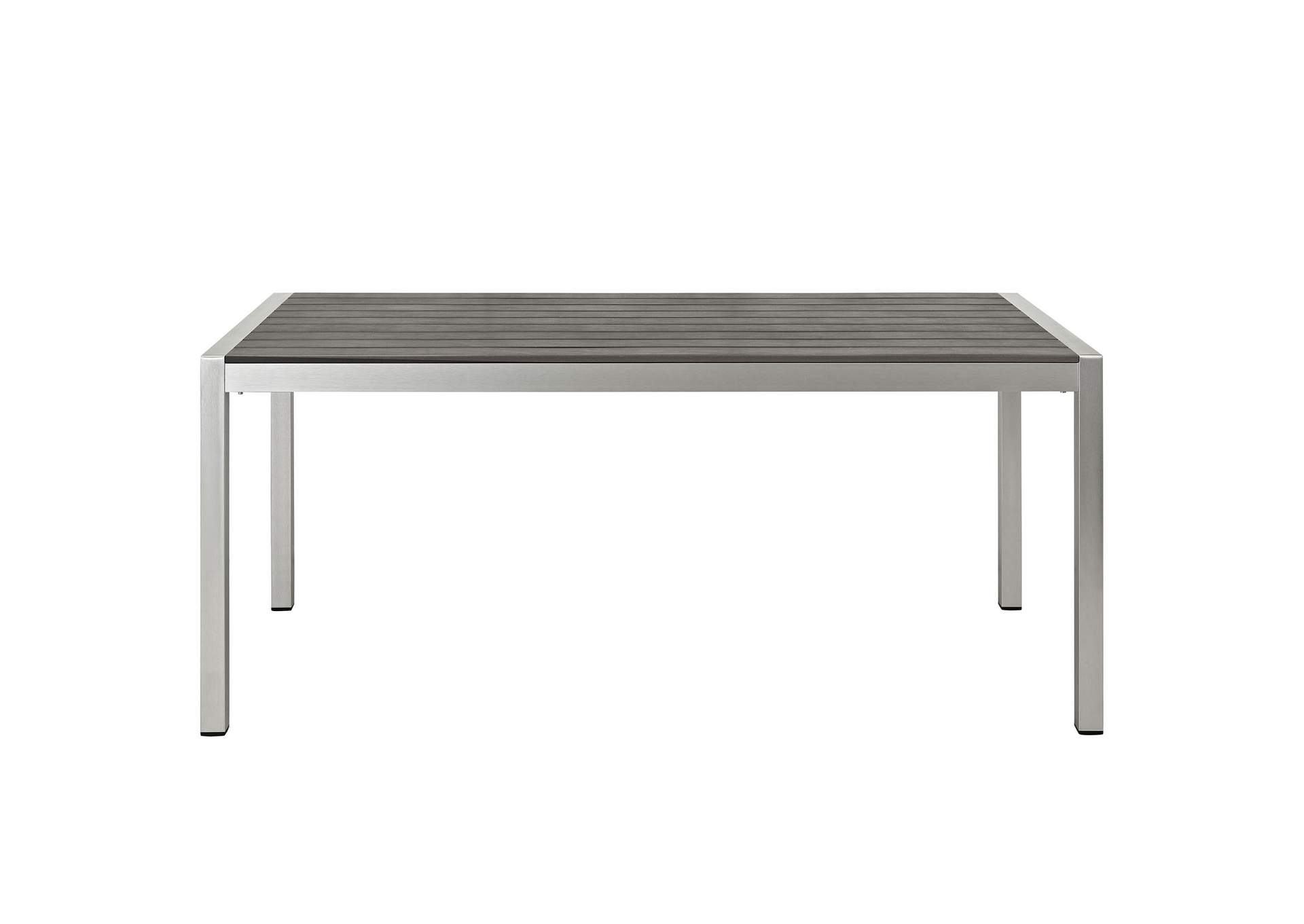 Silver Gray Shore Outdoor Patio Aluminum Dining Table,Modway