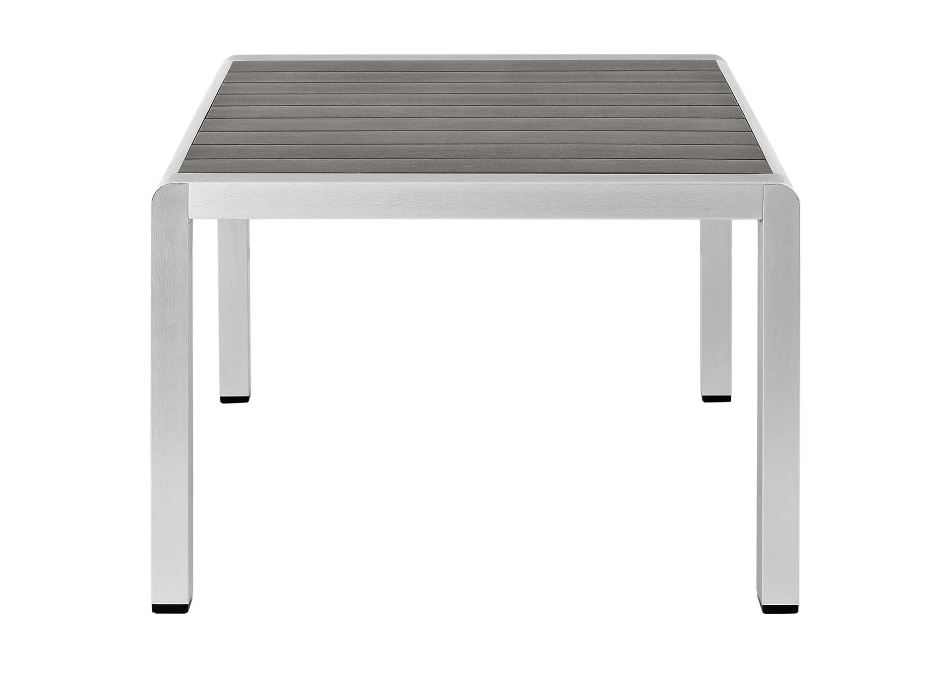 Silver Gray Shore Outdoor Patio Aluminum Coffee Table,Modway