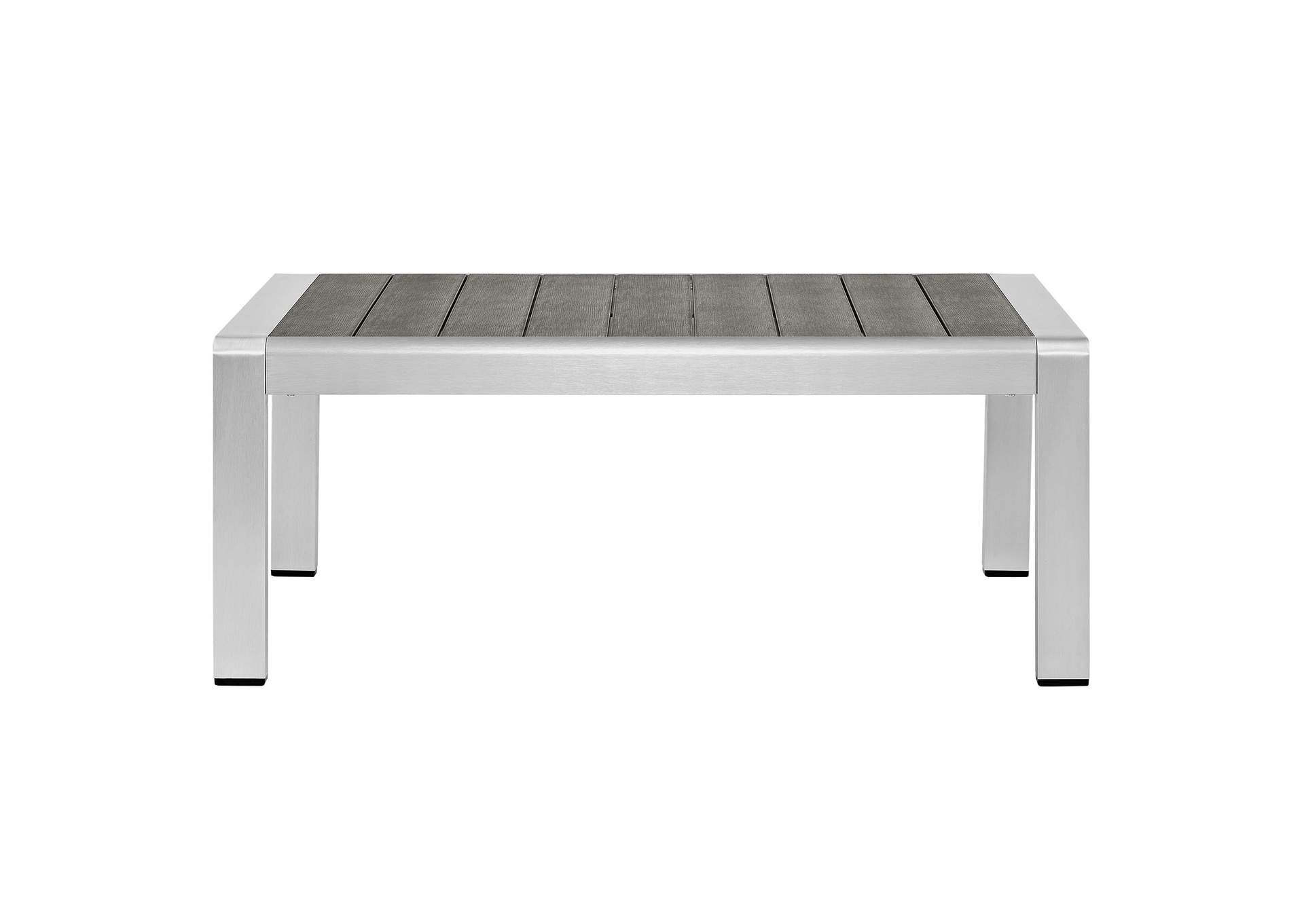 Silver Gray Shore Outdoor Patio Aluminum Coffee Table,Modway