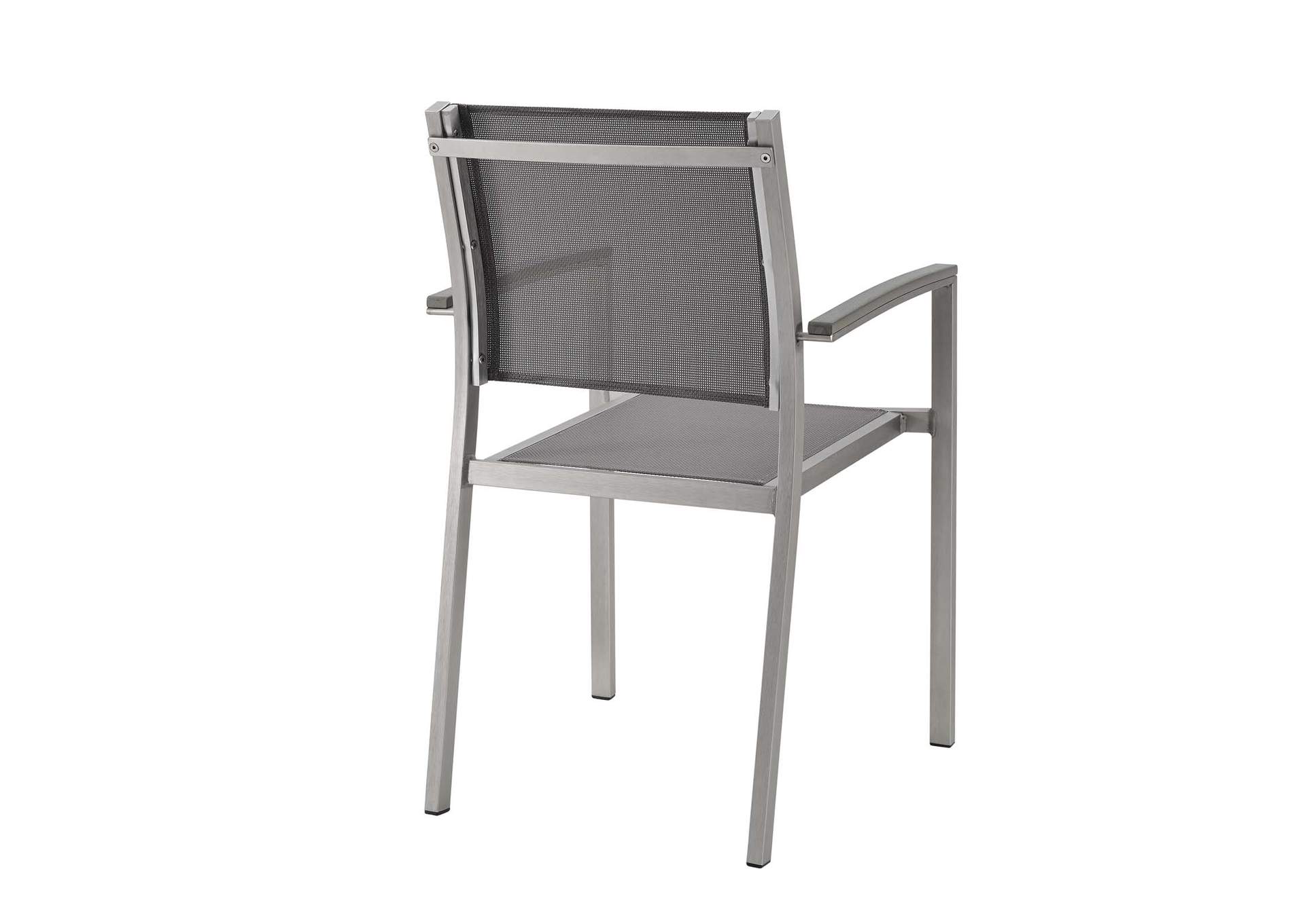 Silver Gray Shore Outdoor Patio Aluminum Dining Chair,Modway