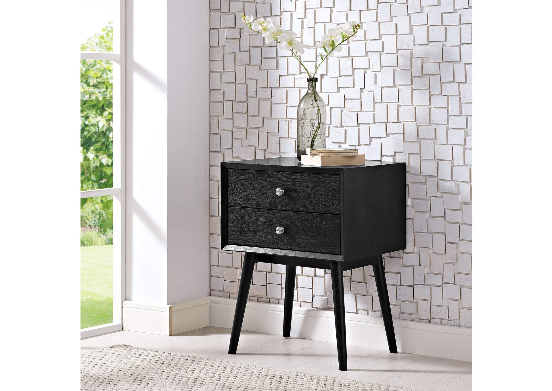 Black Dispatch Nightstand,Modway