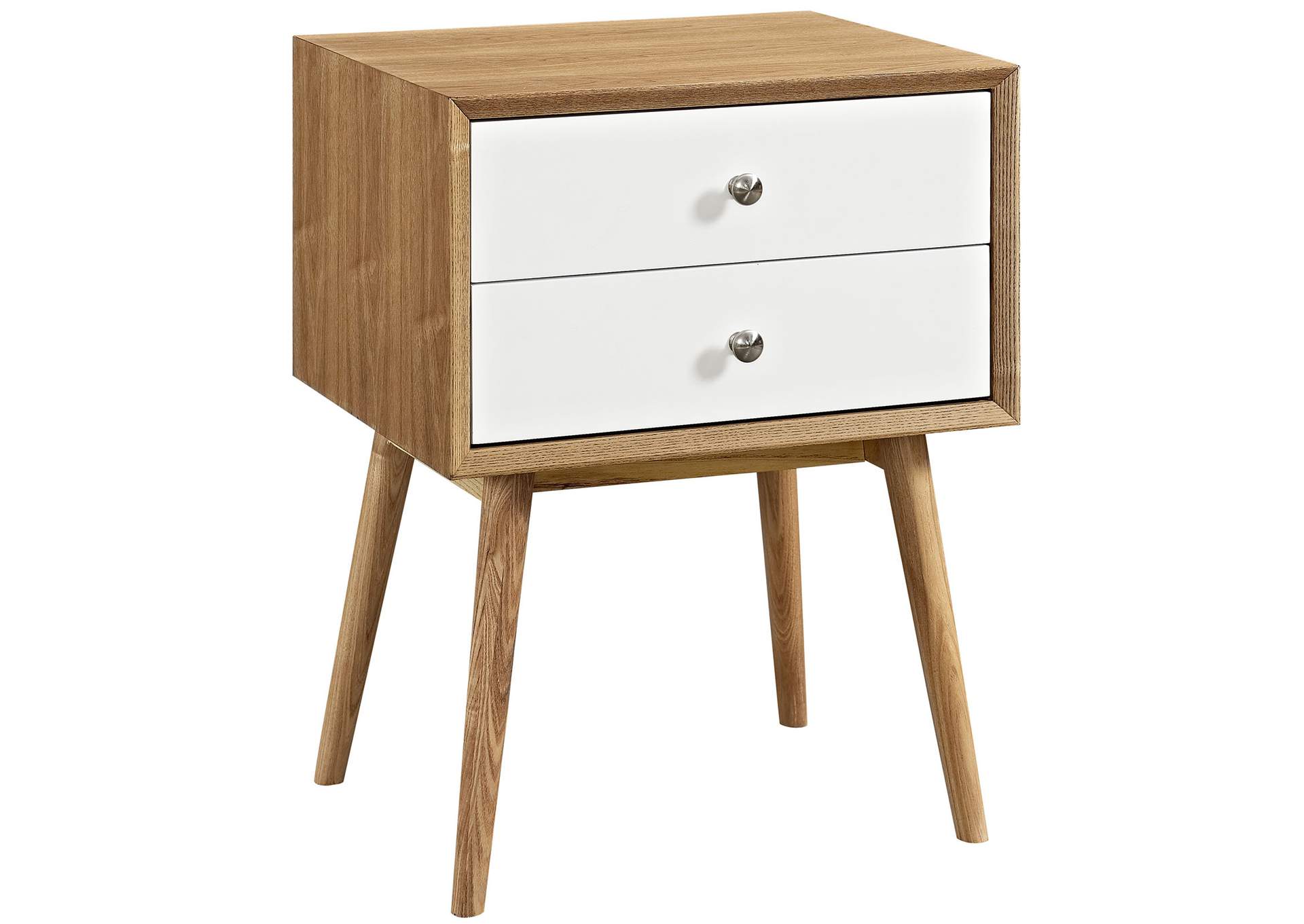 Natural White Dispatch Nightstand,Modway