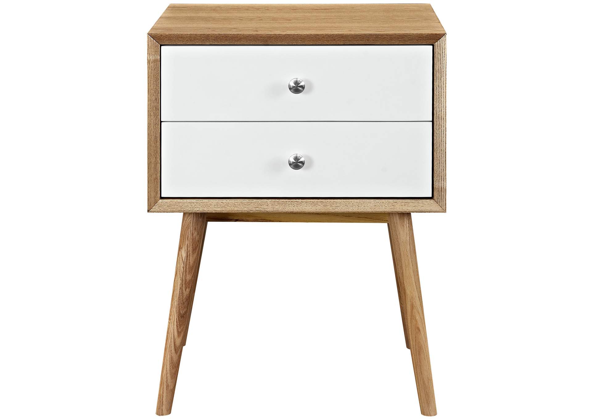 Natural White Dispatch Nightstand,Modway