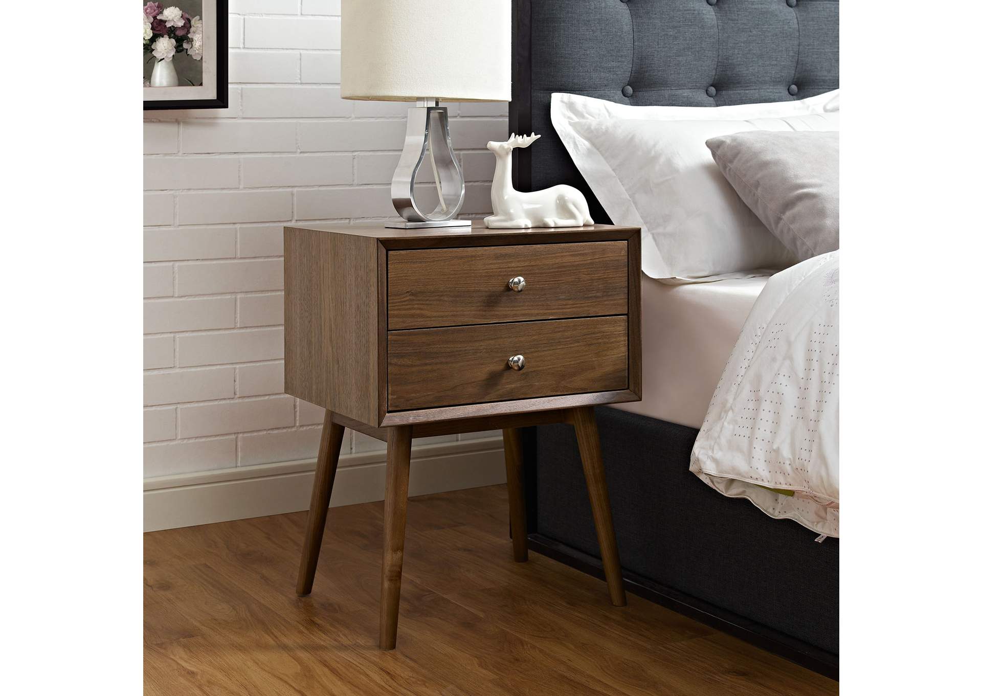 Walnut Dispatch Nightstand,Modway