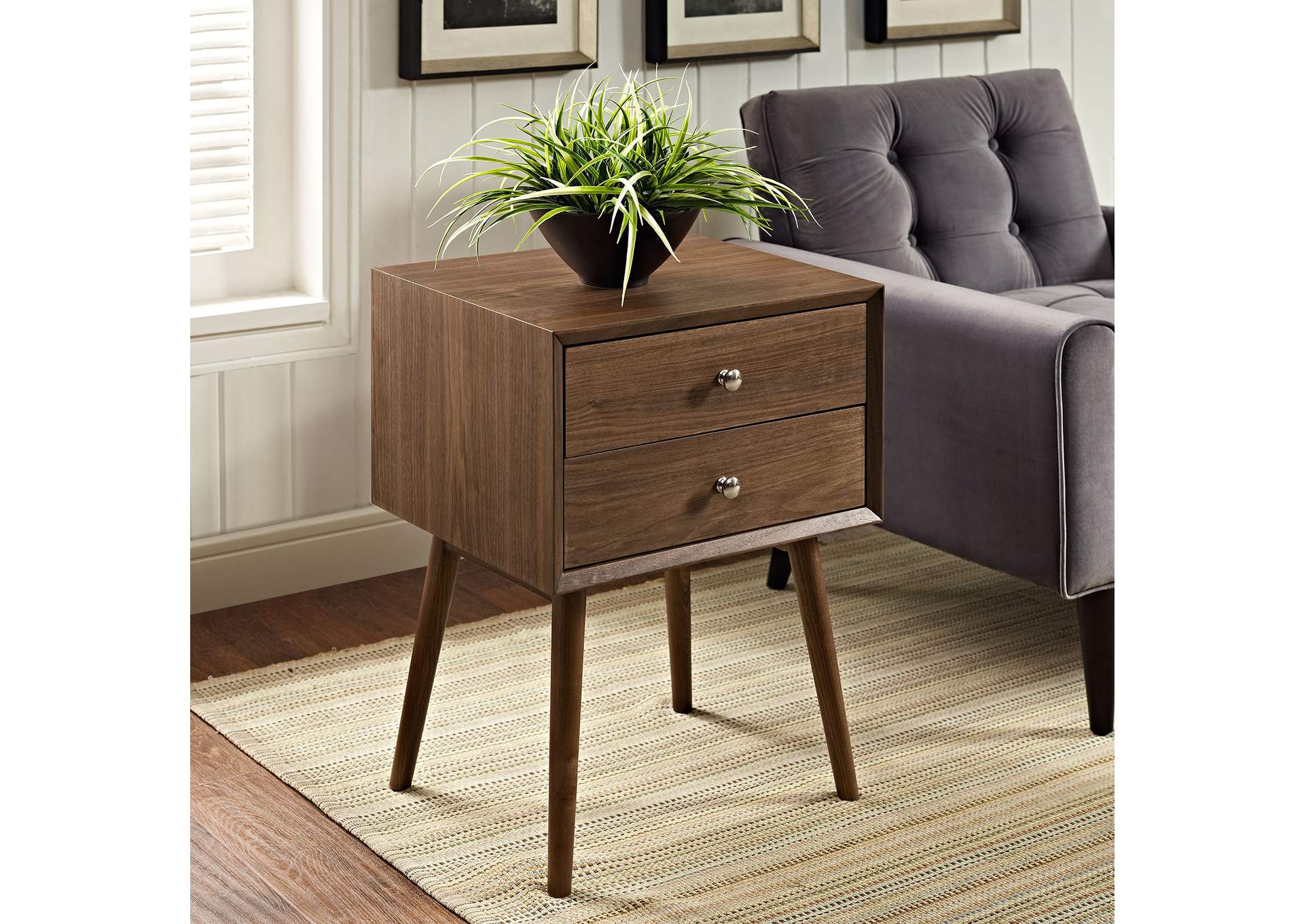 Walnut Dispatch Nightstand,Modway