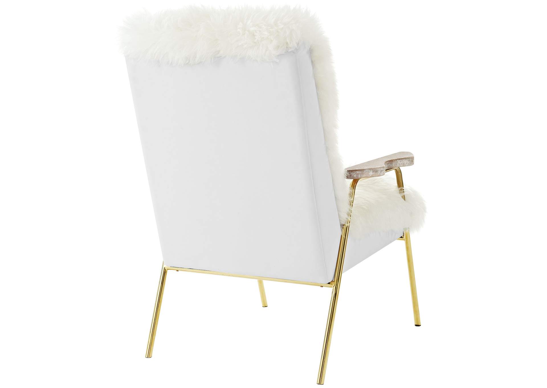 Brown White Sprint Sheepskin Arm Chair,Modway