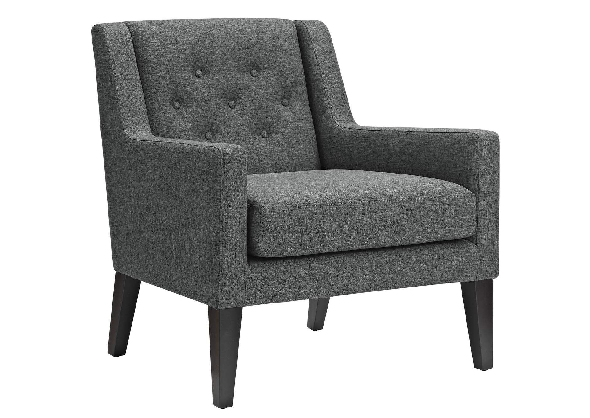 Gray Earnest Upholstered Fabric Arm Chair,Modway