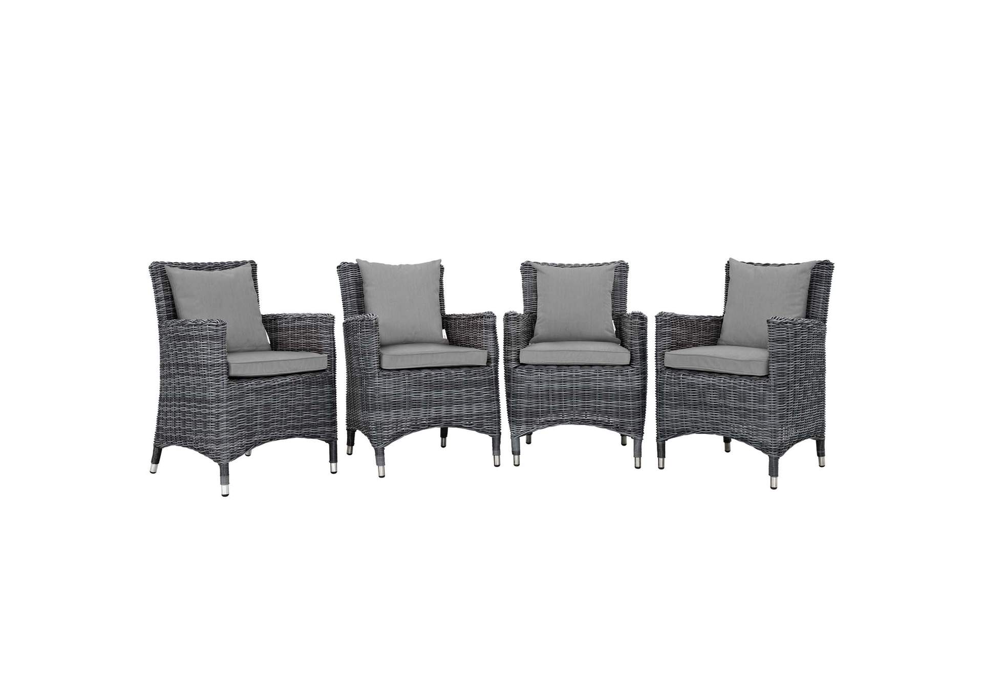 Canvas Gray Summon 4 Piece Outdoor Patio Sunbrella,Modway