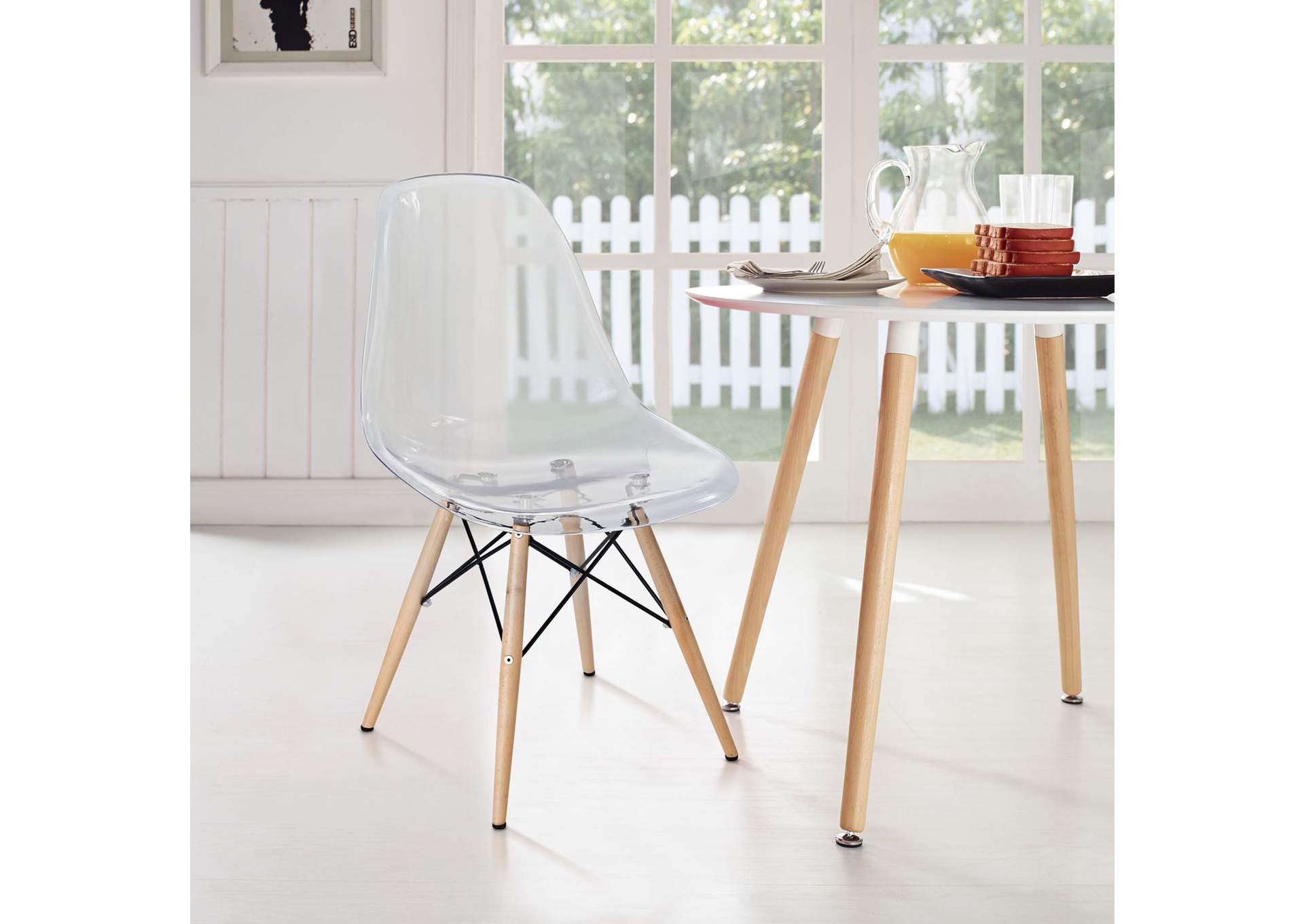 Clear Pyramid Dining Side Chair,Modway