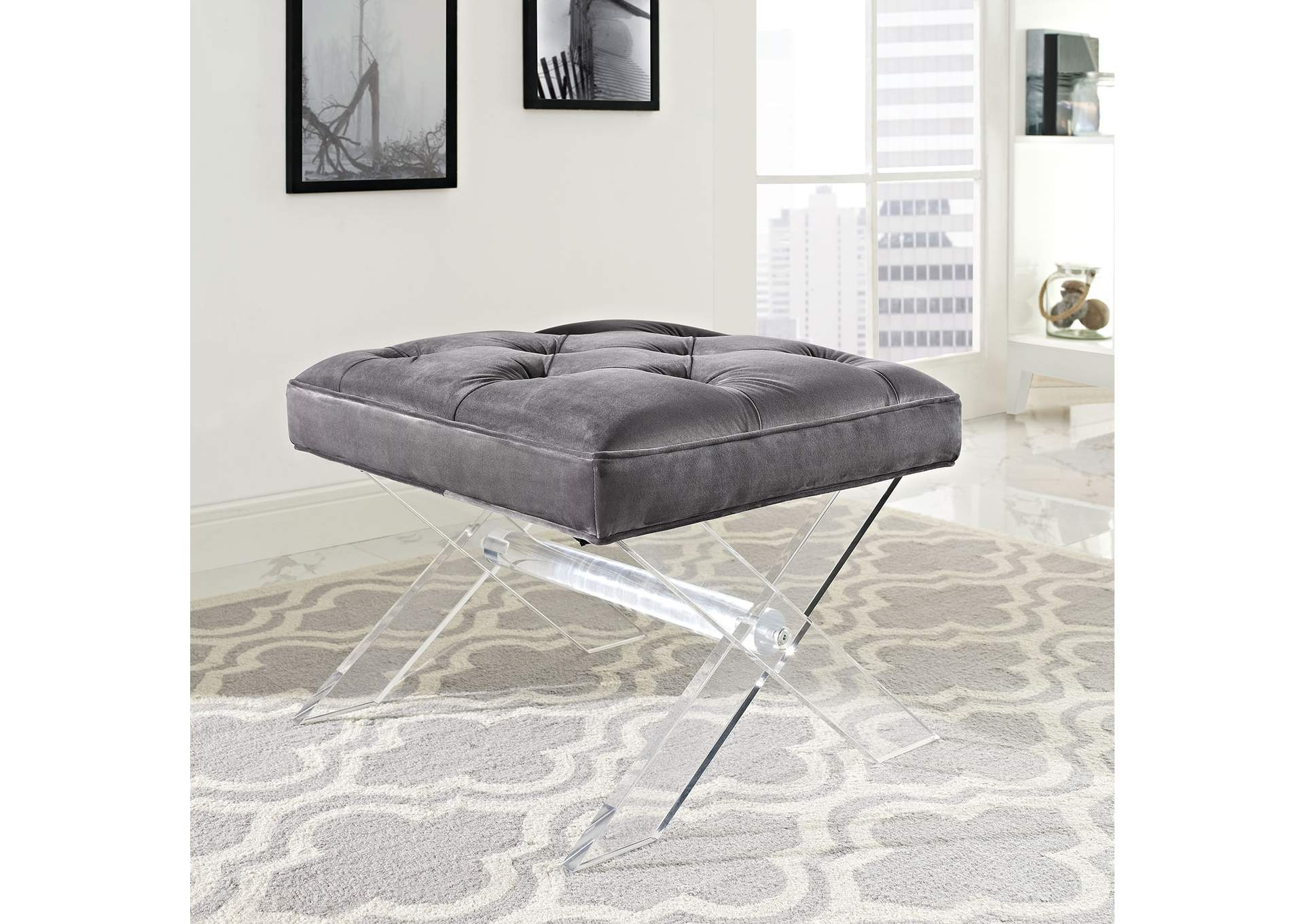 Gray Swift Bench,Modway