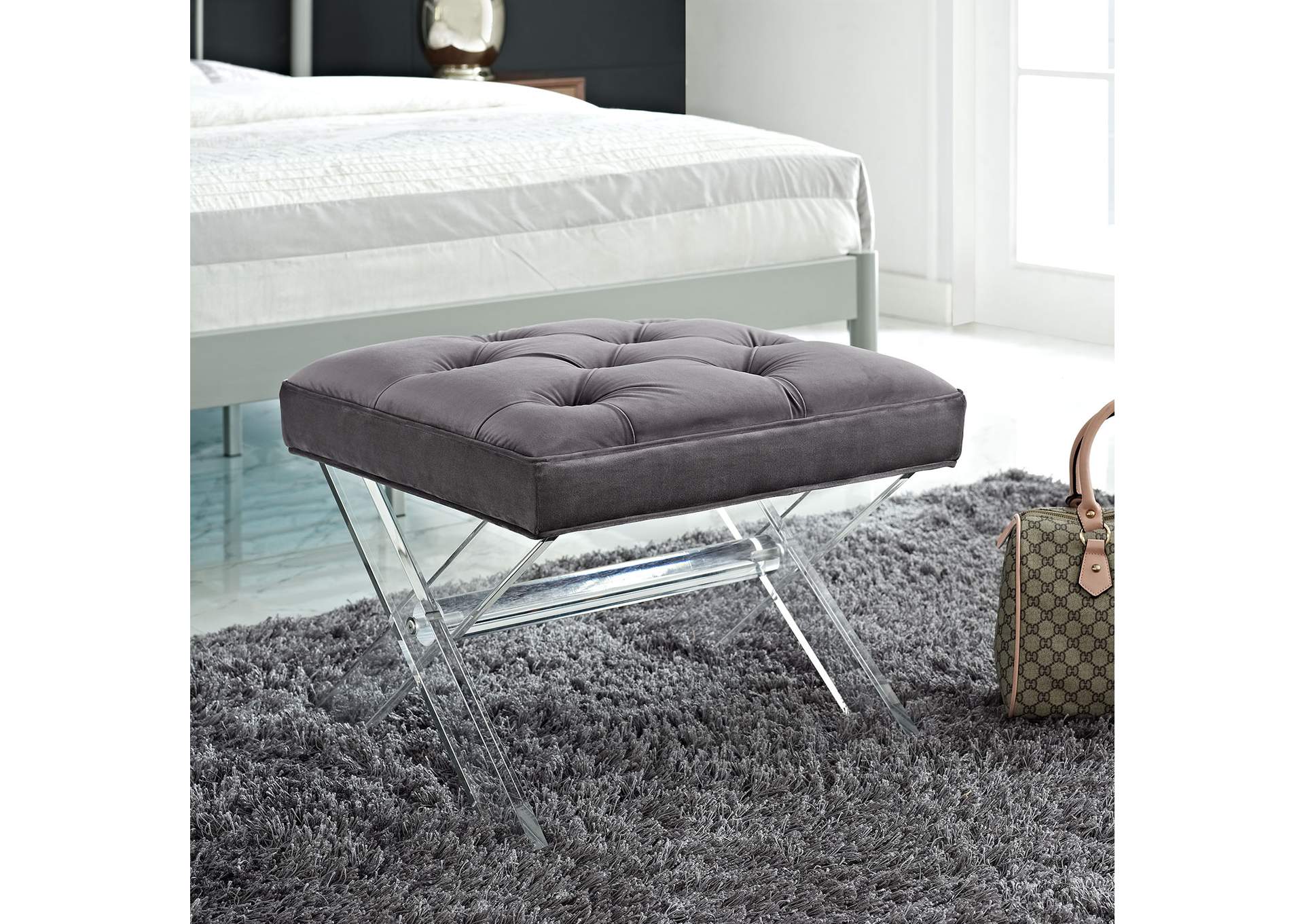 Gray Swift Bench,Modway