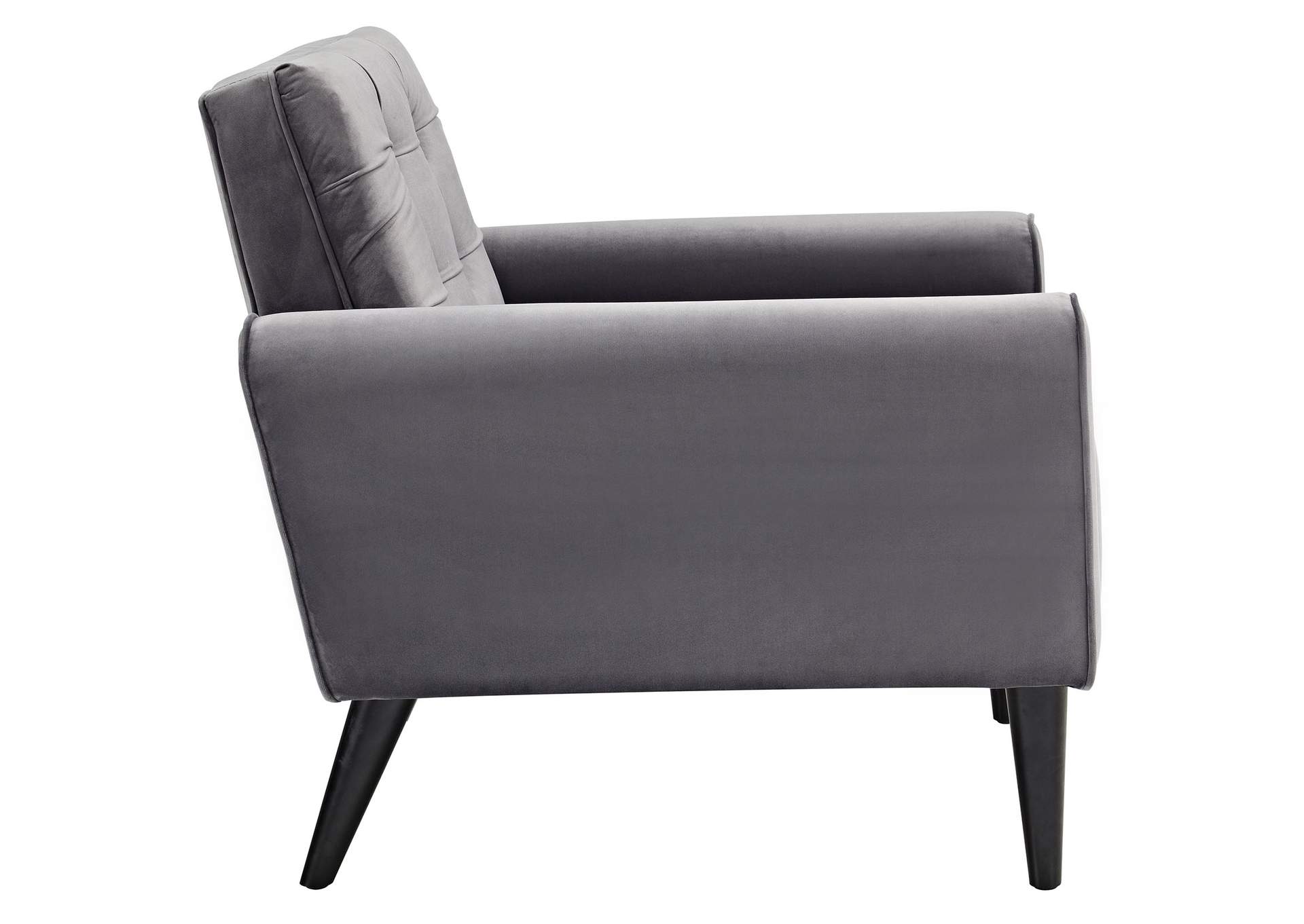 Gray Delve Performance Velvet Arm Chair,Modway