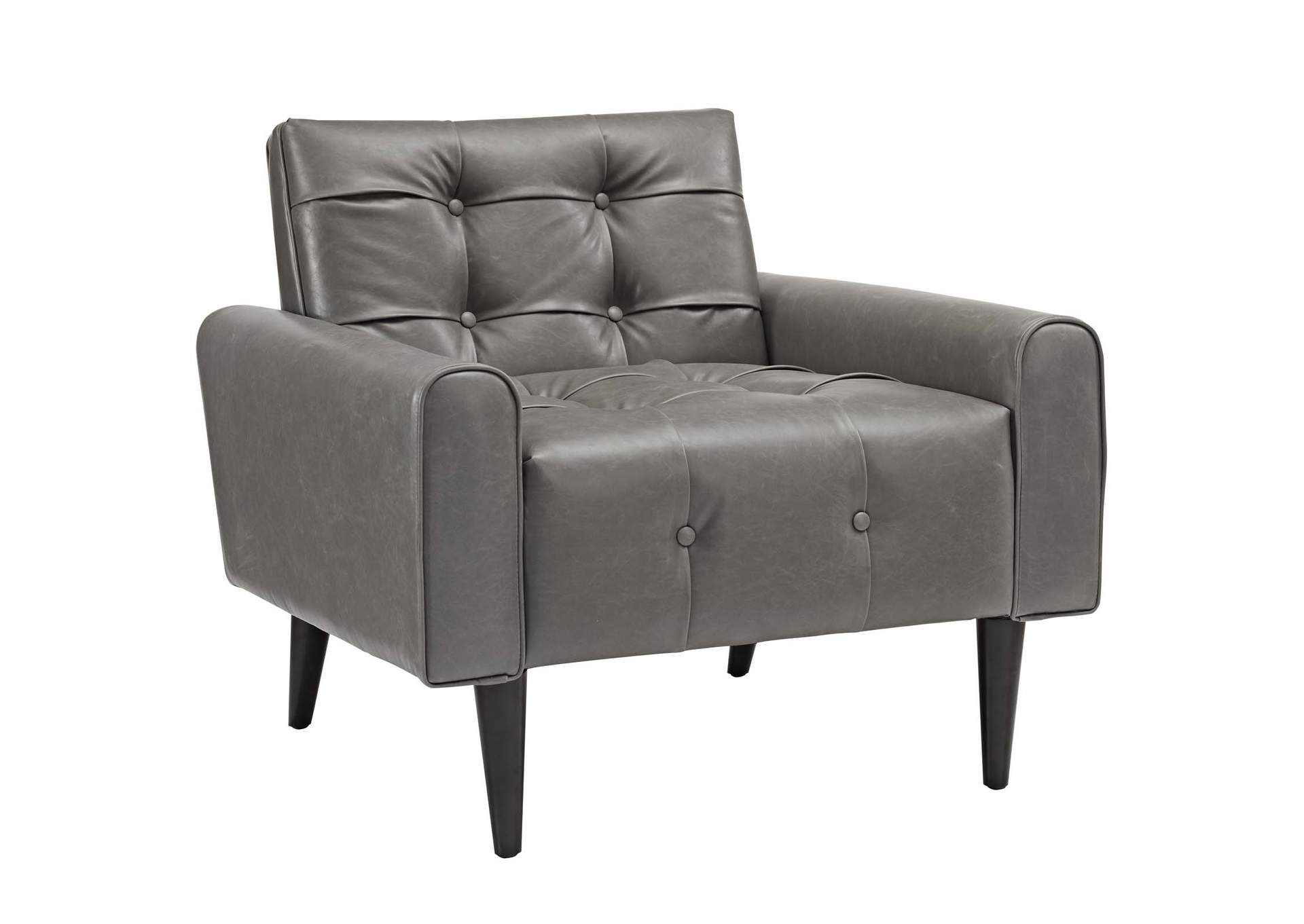 Gray Delve Upholstered Vinyl Accent Chair,Modway