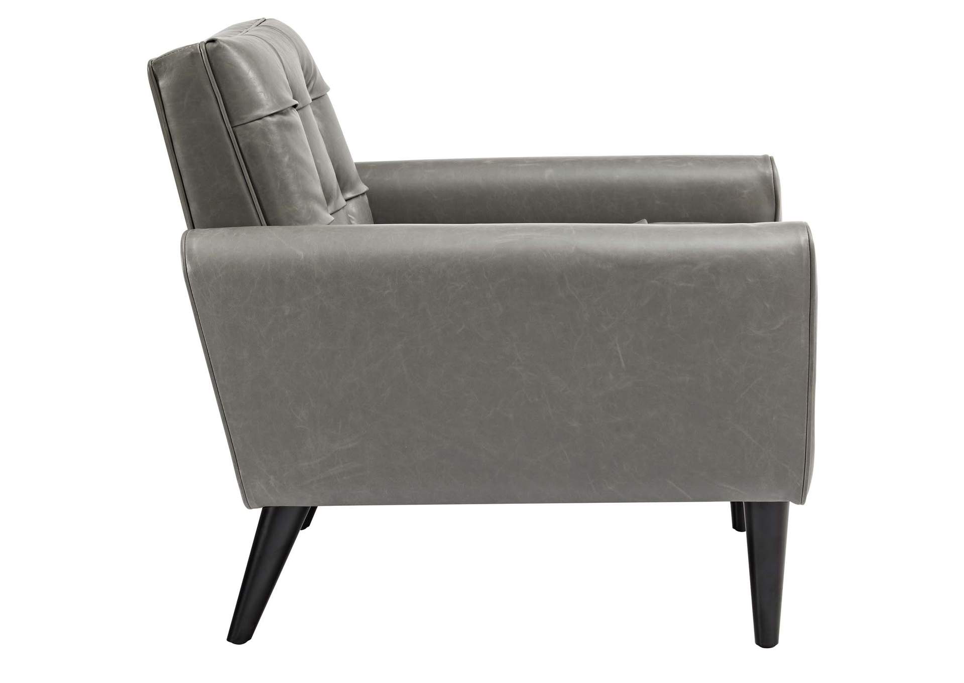 Gray Delve Upholstered Vinyl Accent Chair,Modway