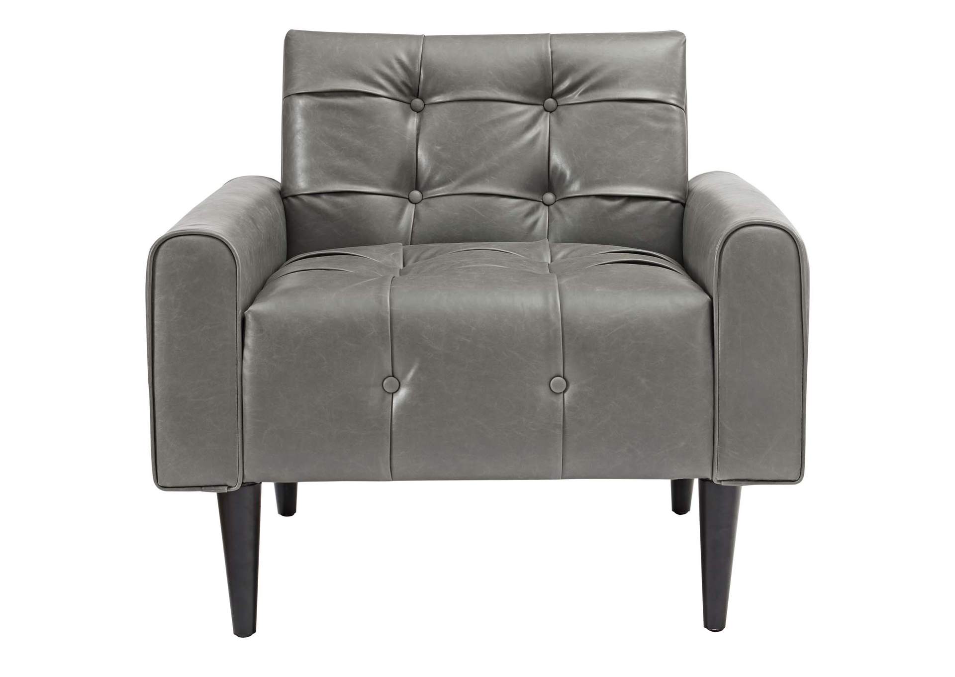 Gray Delve Upholstered Vinyl Accent Chair,Modway