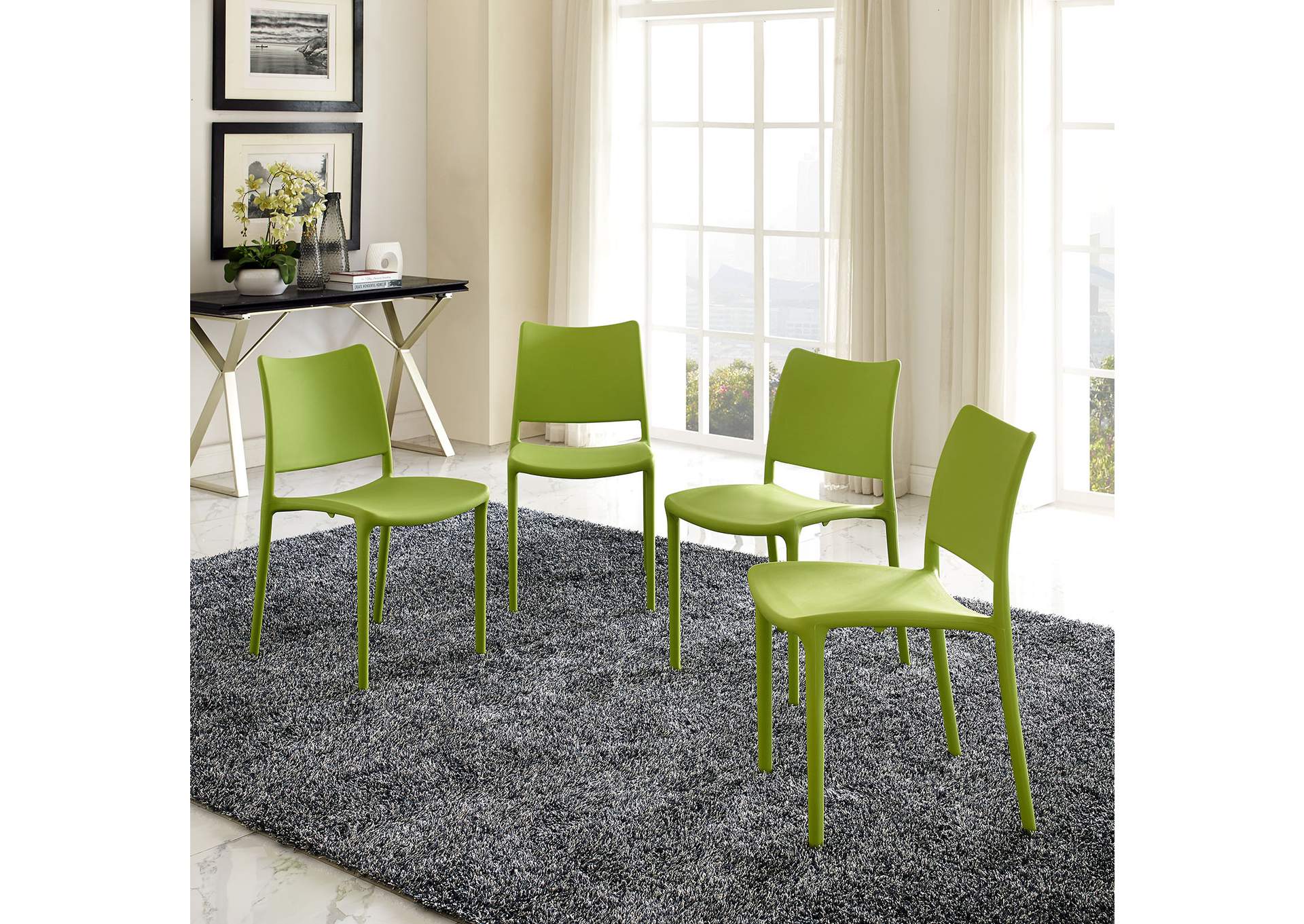 Green Hipster Dining Side Chair [Set of 4],Modway