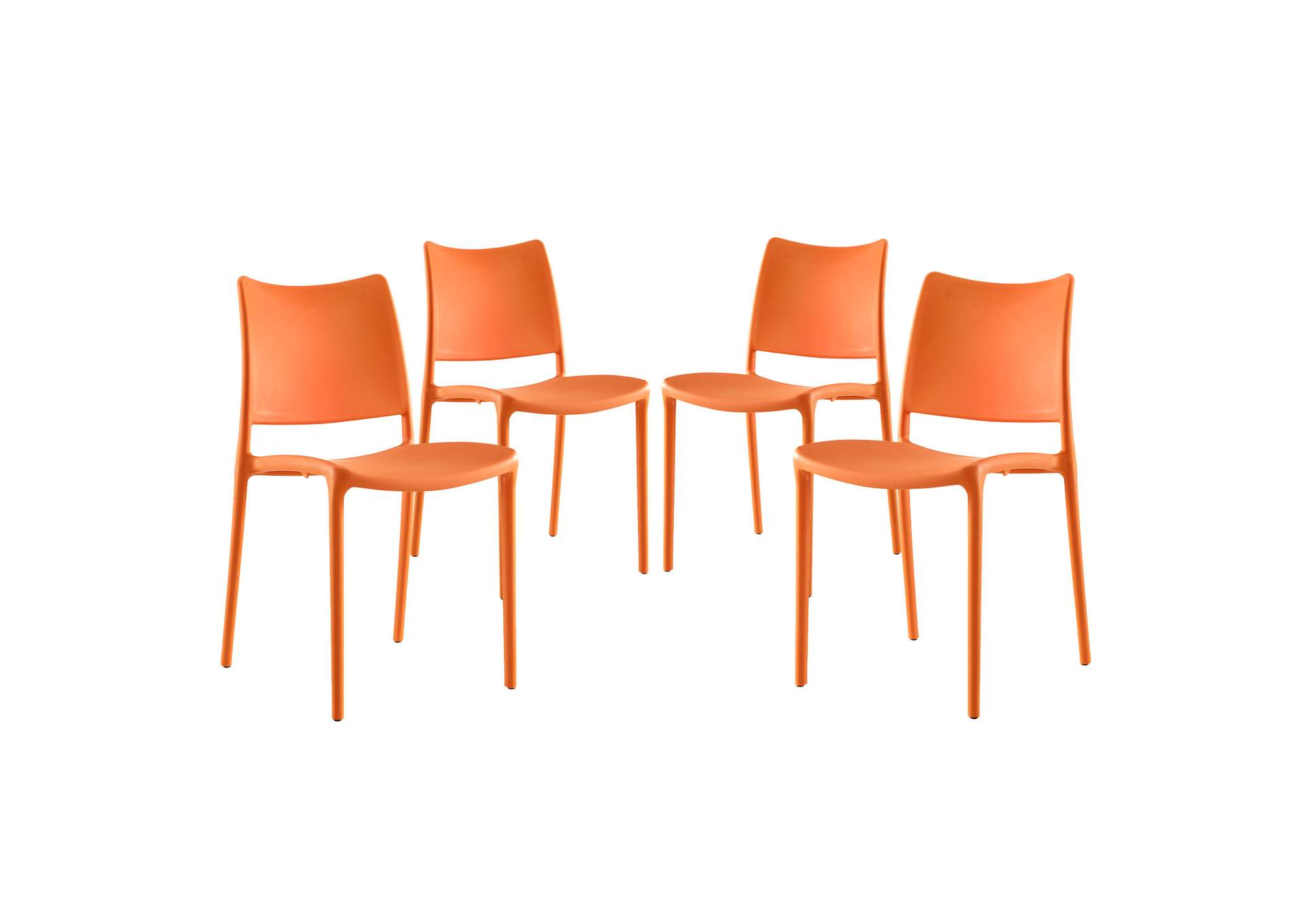 Orange Hipster Dining Side Chair [Set of 4],Modway